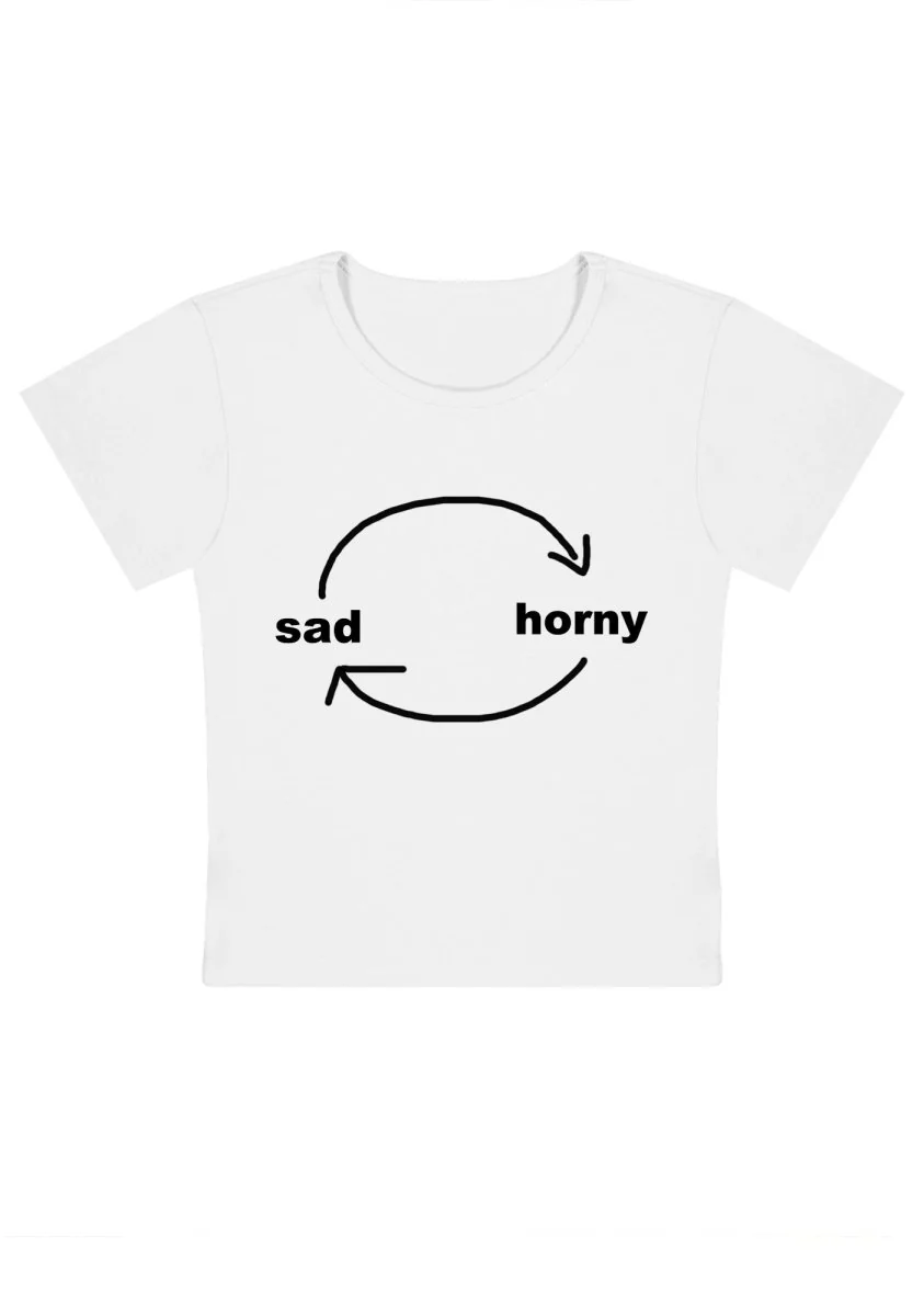 Sad Circle Y2k Baby Tee - Image 3