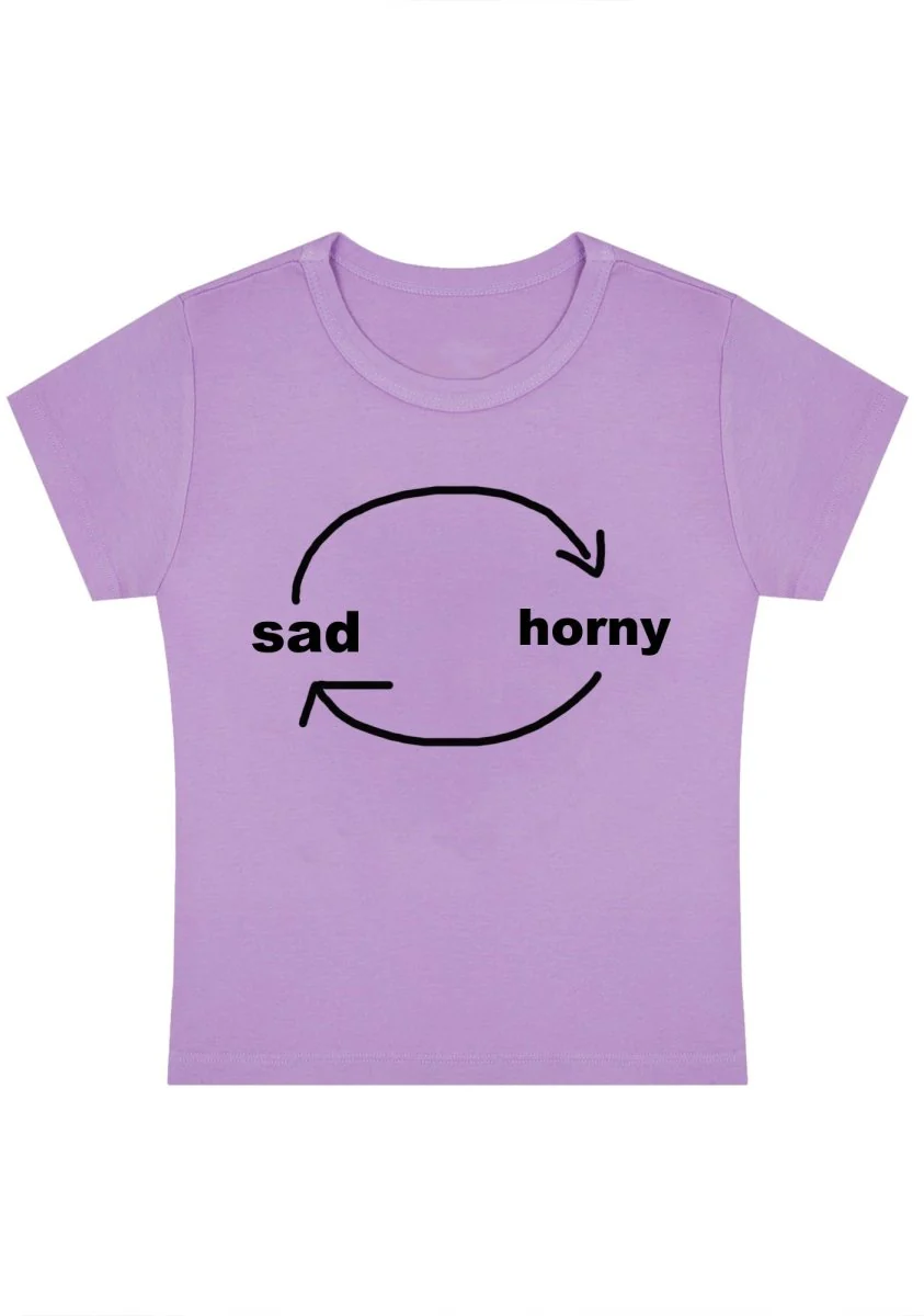 Sad Circle Y2k Baby Tee - Image 4