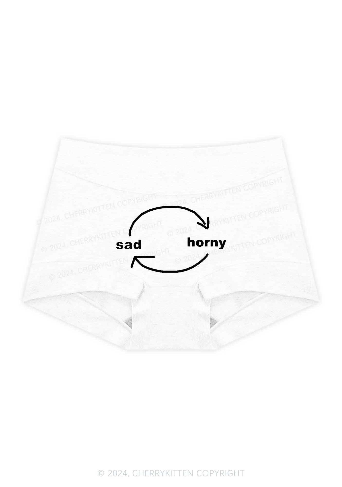 Sad Circle Y2K Mid Rise Waist Boyshort Cherrykitten - Image 5