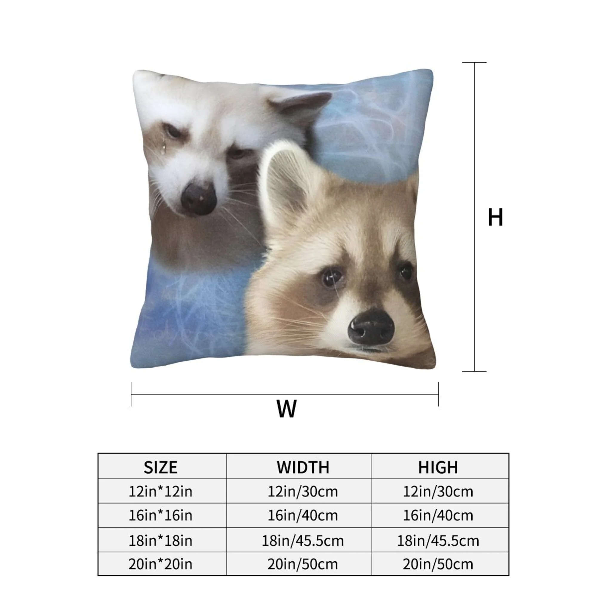Sad Raccoon Y2K Throw Pillow Cover Cherrykitten - Image 3