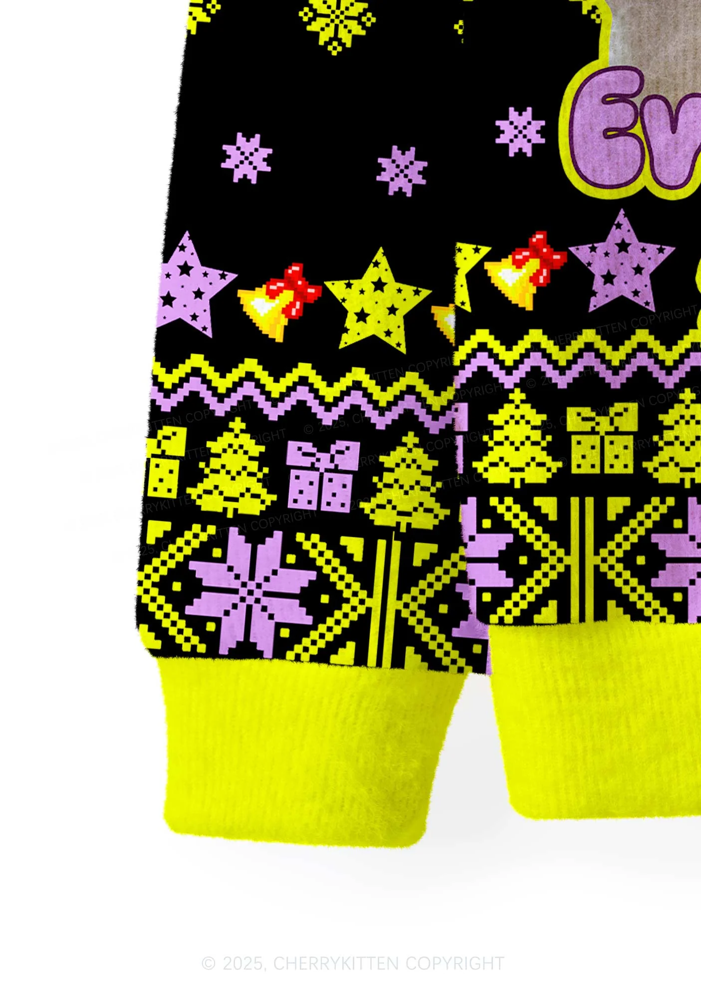 Saddies Five Cats Y2K Christmas Cardigan Knit Sweatshirt Cherrykitten - Image 4