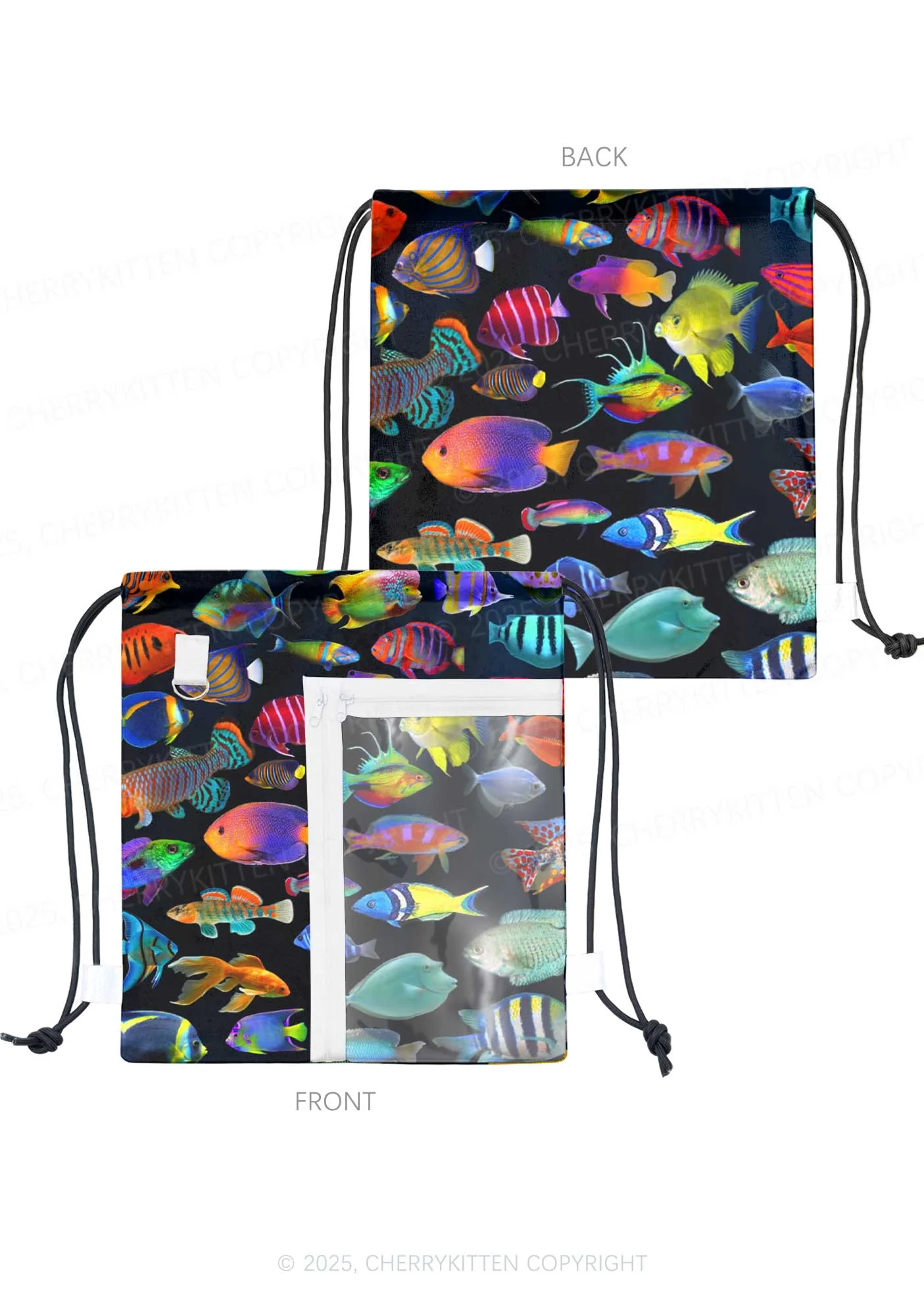 Saltwater Fish Y2K Drawstring Itabag Backpack Cherrykitten - Image 2