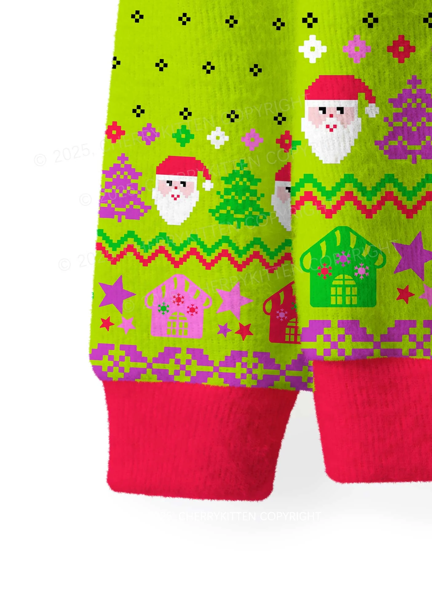 Santa Duck Y2K Christmas Knit Sweatshirt Cherrykitten - Image 3