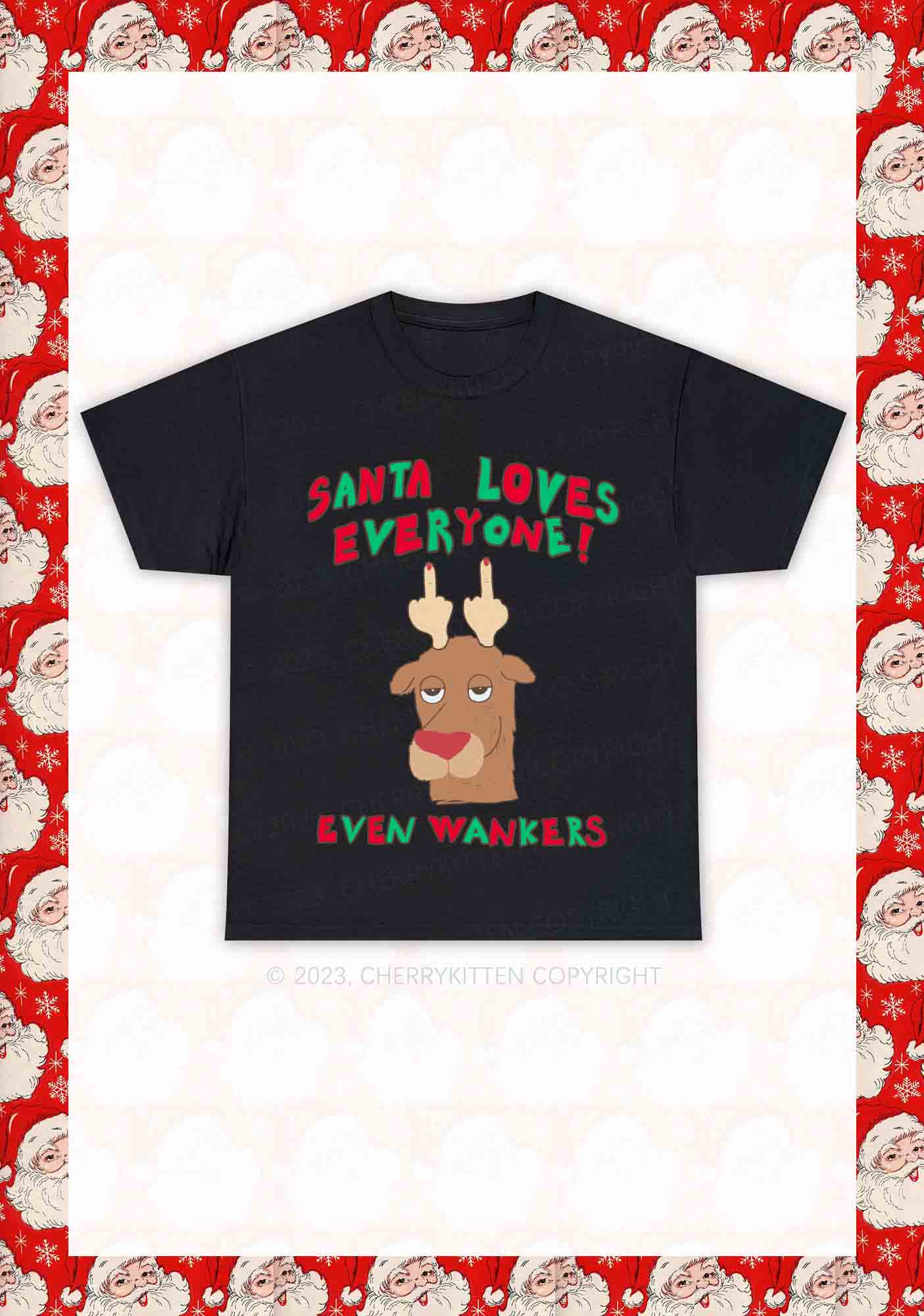 Santa Loves Everyone Christmas Y2K Chunky Shirt Cherrykitten - Image 3