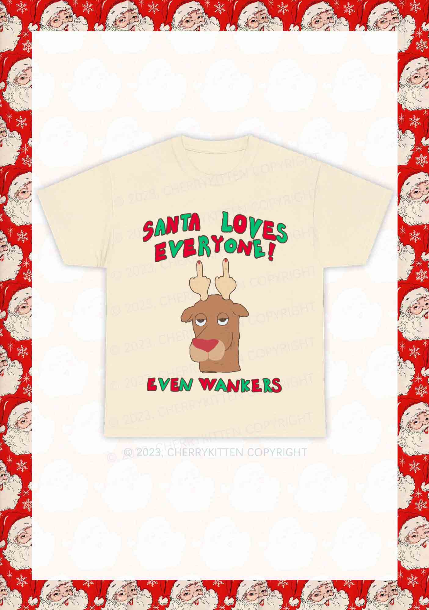 Santa Loves Everyone Christmas Y2K Chunky Shirt Cherrykitten - Image 4