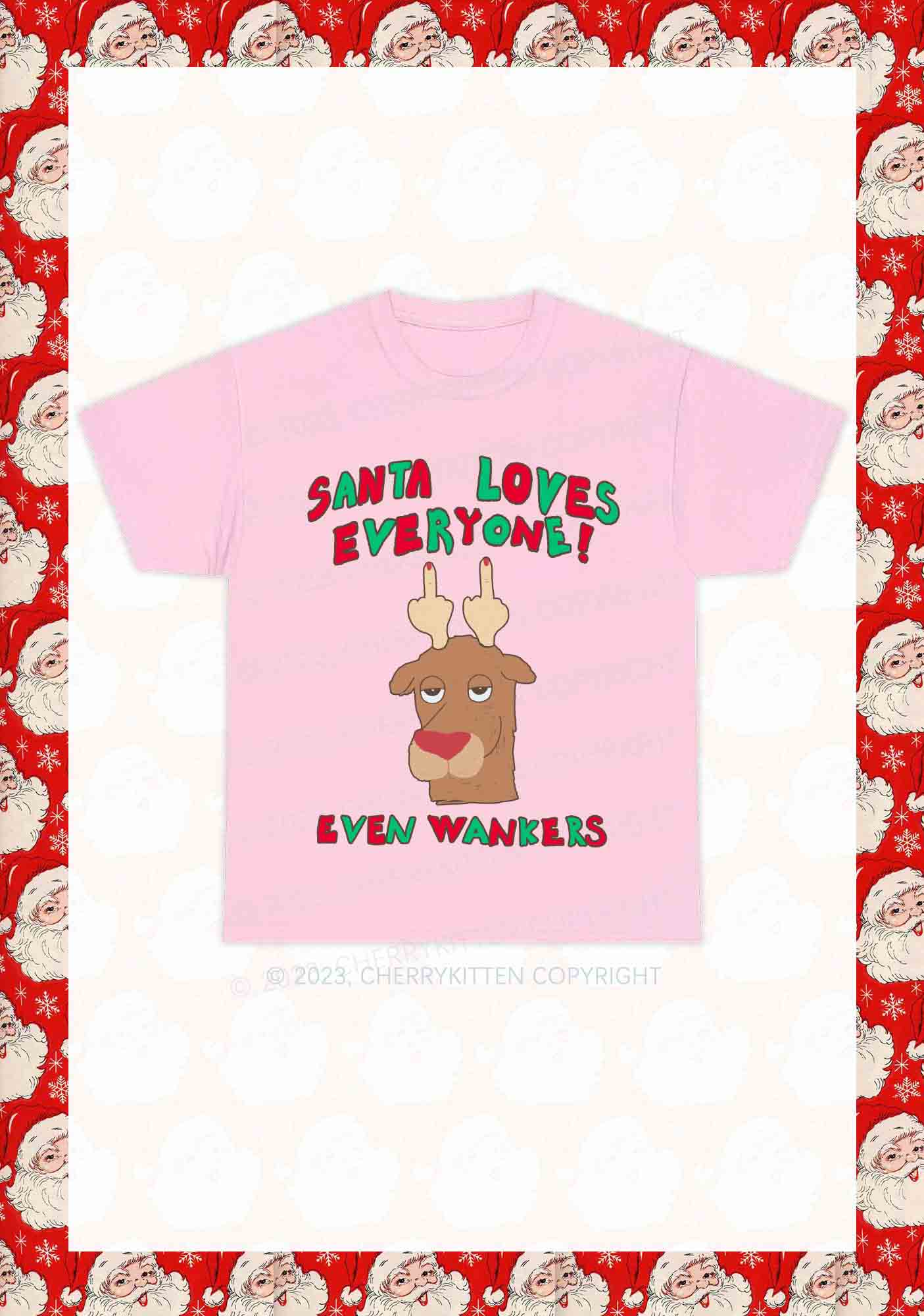 Santa Loves Everyone Christmas Y2K Chunky Shirt Cherrykitten - Image 5