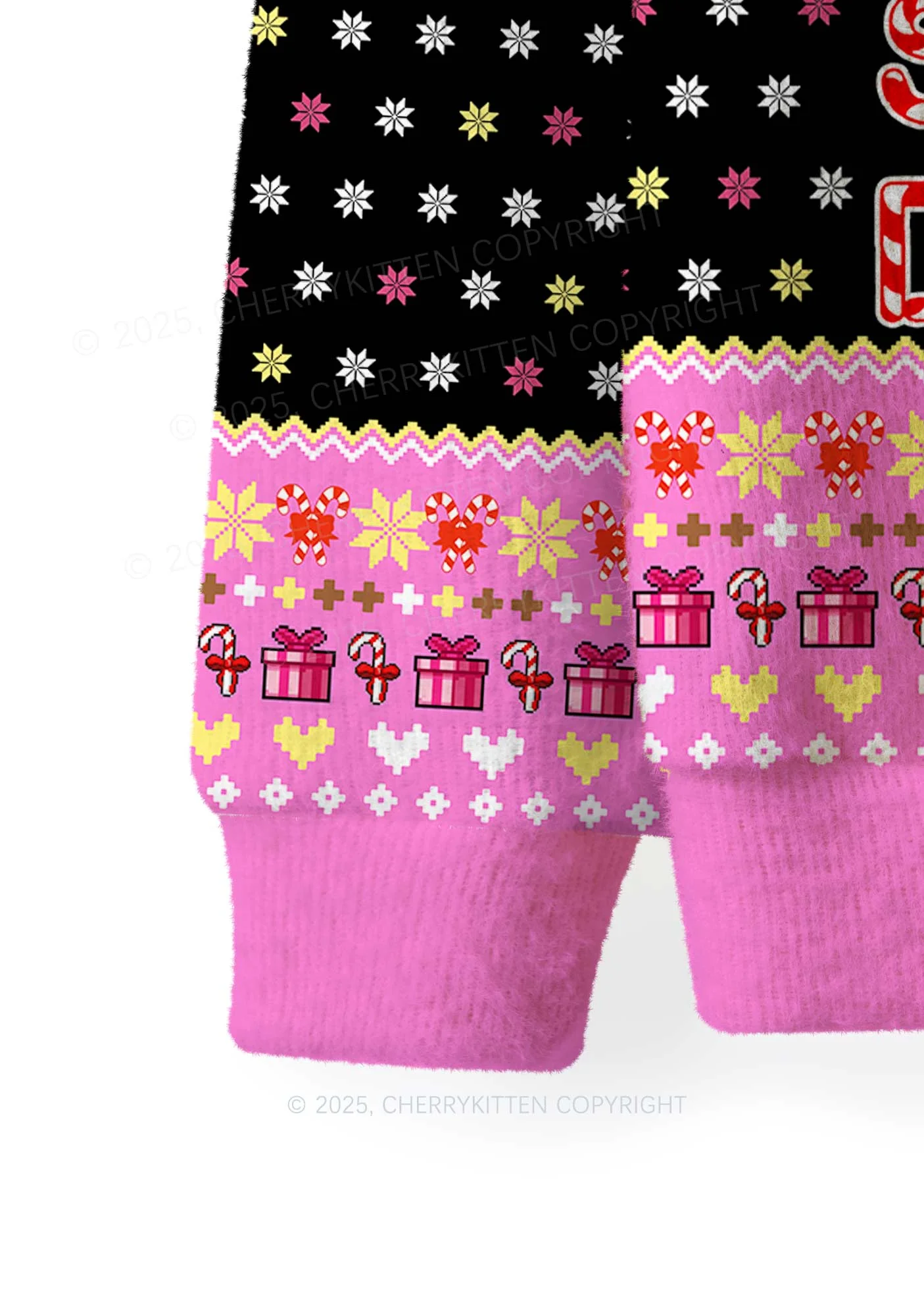 Santa My Sugar Daddy Y2K Christmas Knit Sweatshirt Cherrykitten - Image 4