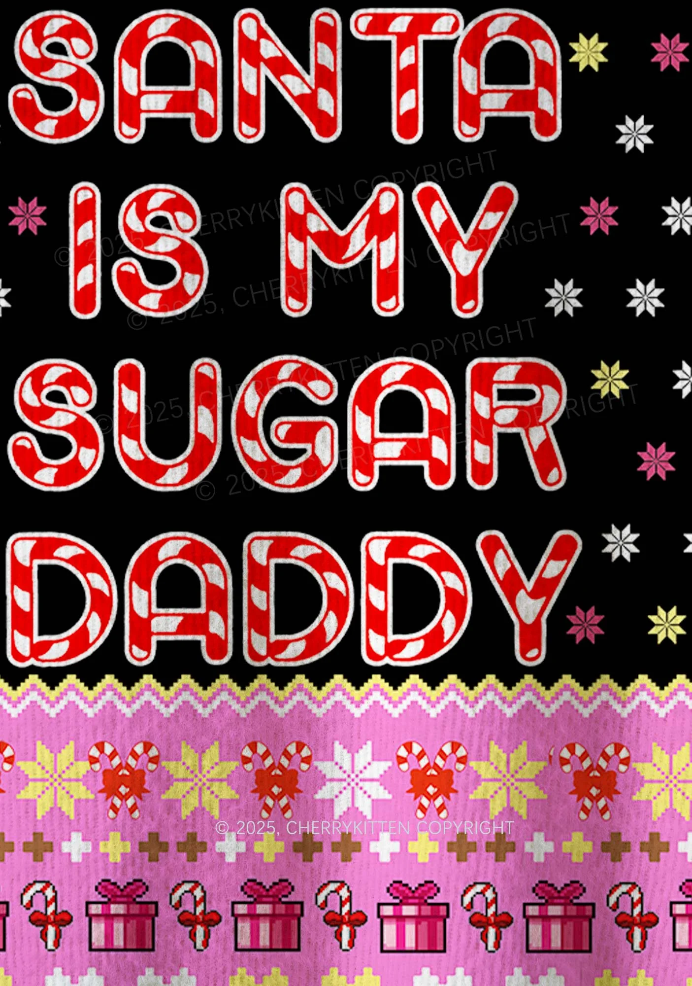 Santa My Sugar Daddy Y2K Christmas Knit Sweatshirt Cherrykitten - Image 6