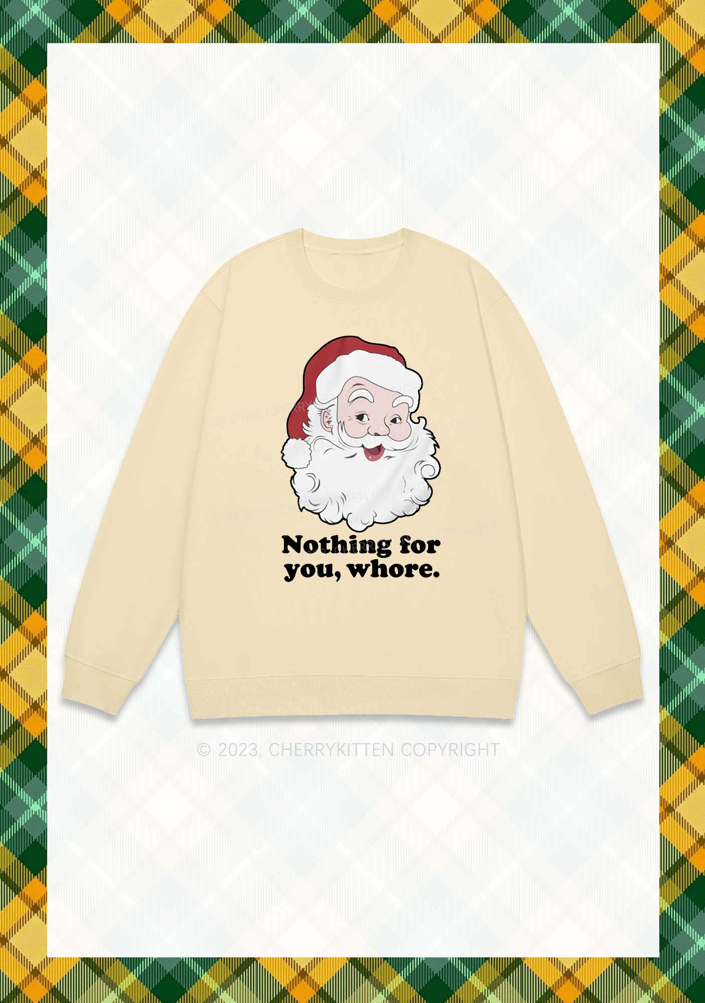 Santa Nothing For You Christmas Y2K Sweatshirt Cherrykitten - Image 5
