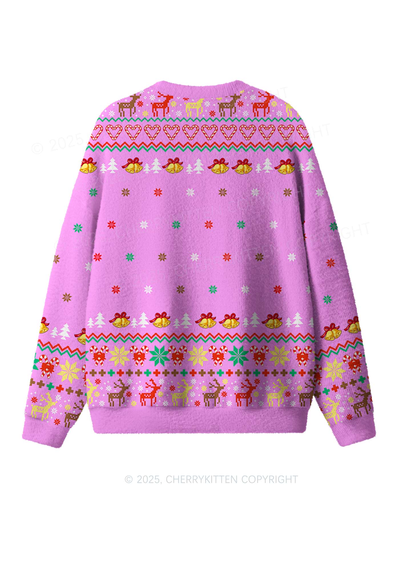 Santa Rat Sledder Y2K Christmas Knit Sweatshirt Cherrykitten - Image 2