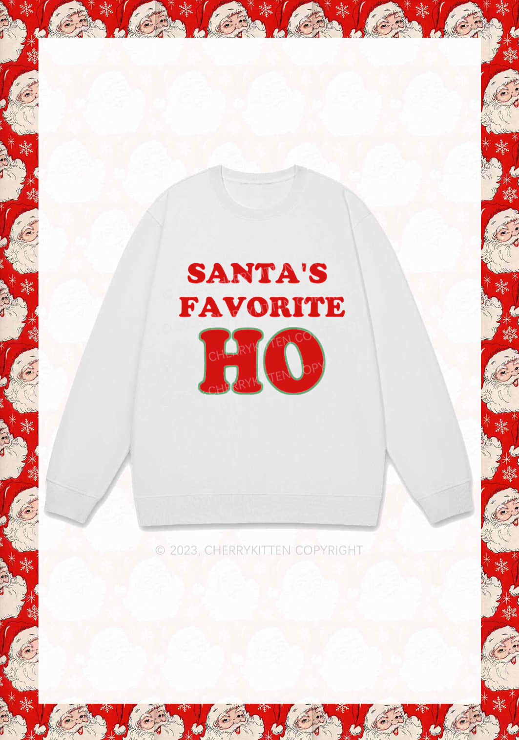 Santa's Favorite Christmas Y2K Sweatshirt Cherrykitten - Image 2