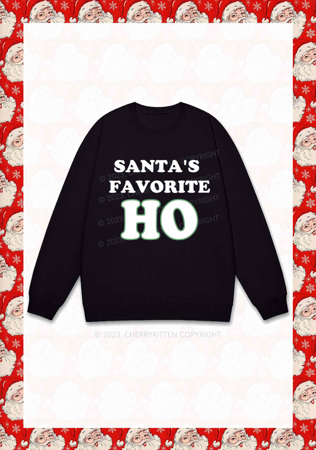 Santa's Favorite Christmas Y2K Sweatshirt Cherrykitten - Image 3