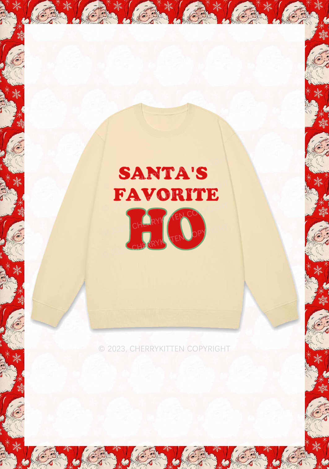 Santa's Favorite Christmas Y2K Sweatshirt Cherrykitten - Image 4
