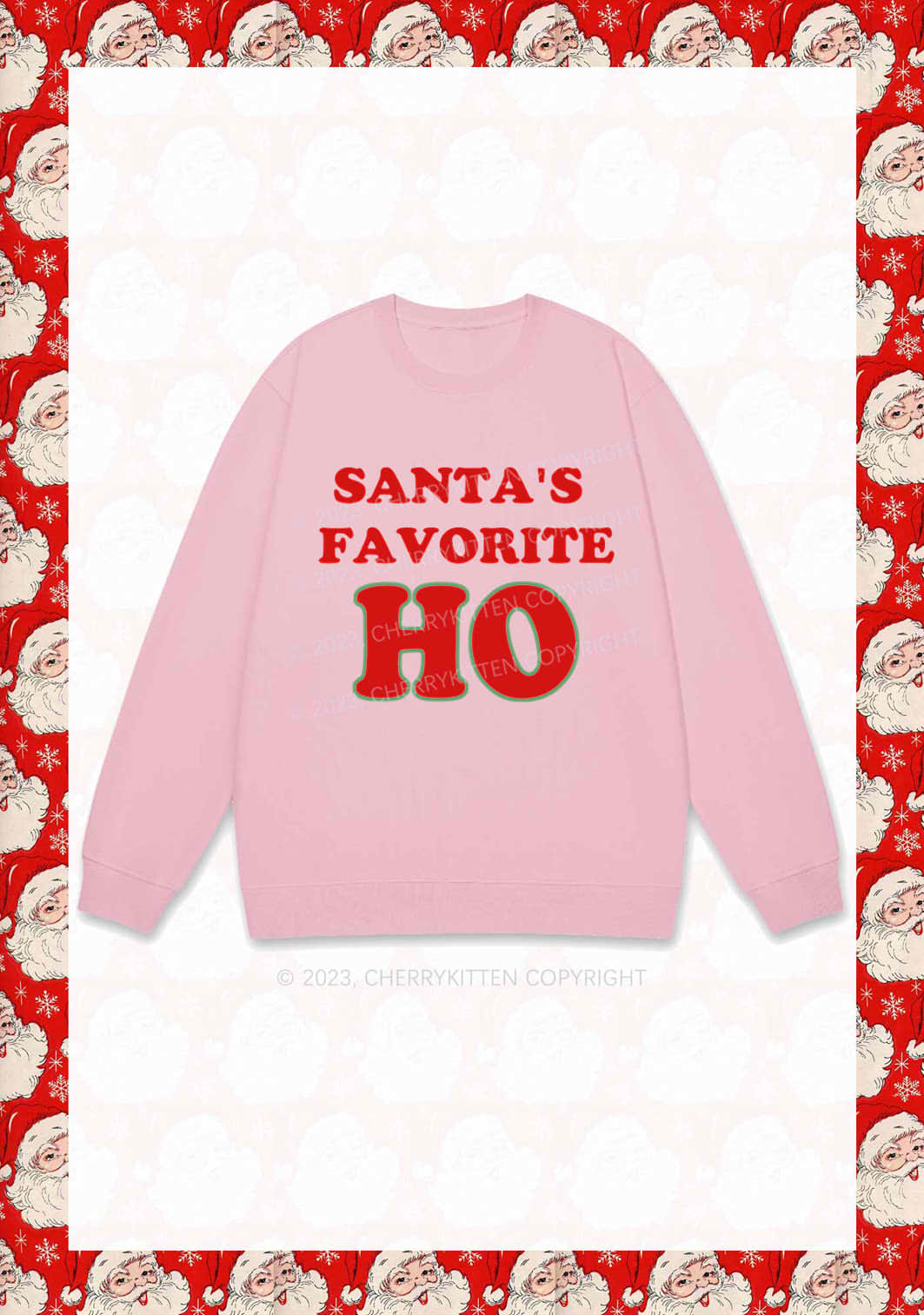 Santa's Favorite Christmas Y2K Sweatshirt Cherrykitten - Image 5