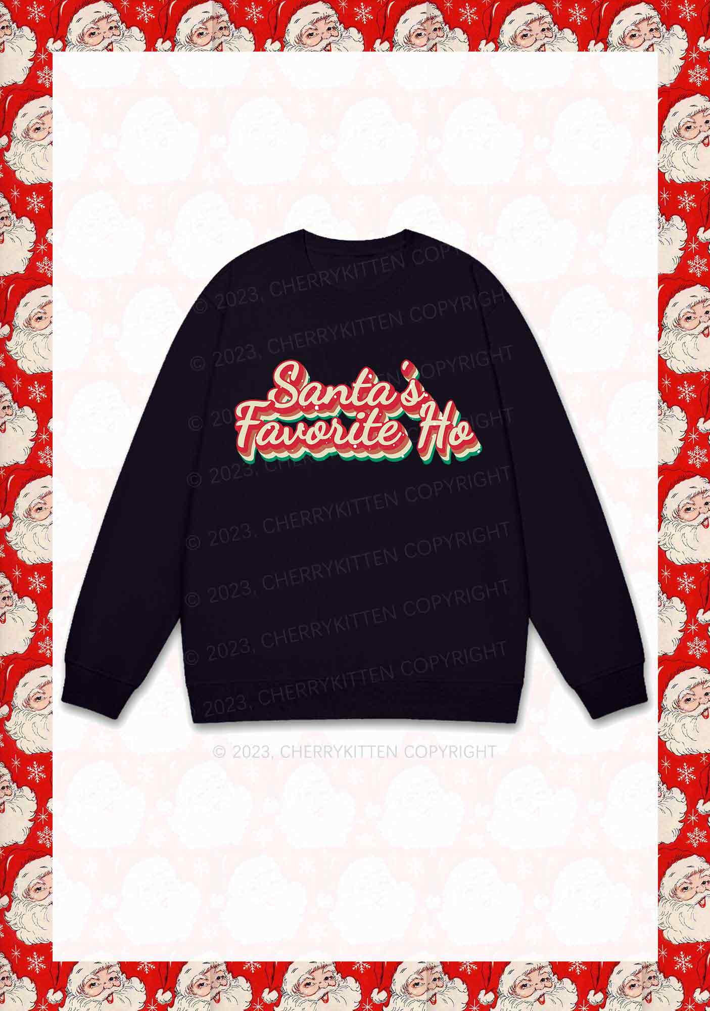 Santa's Favorite Ho Christmas Y2K Sweatshirt Cherrykitten - Image 3