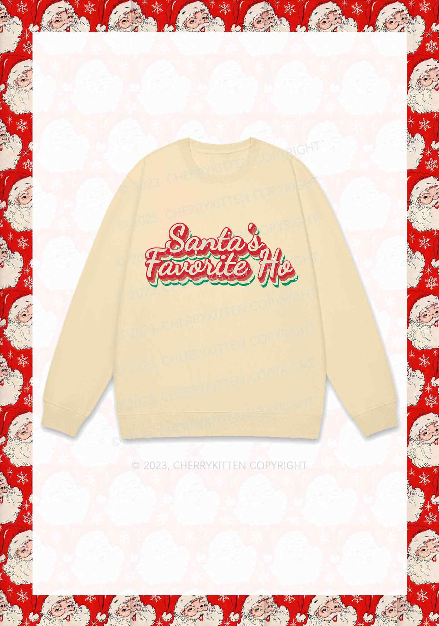 Santa's Favorite Ho Christmas Y2K Sweatshirt Cherrykitten - Image 4