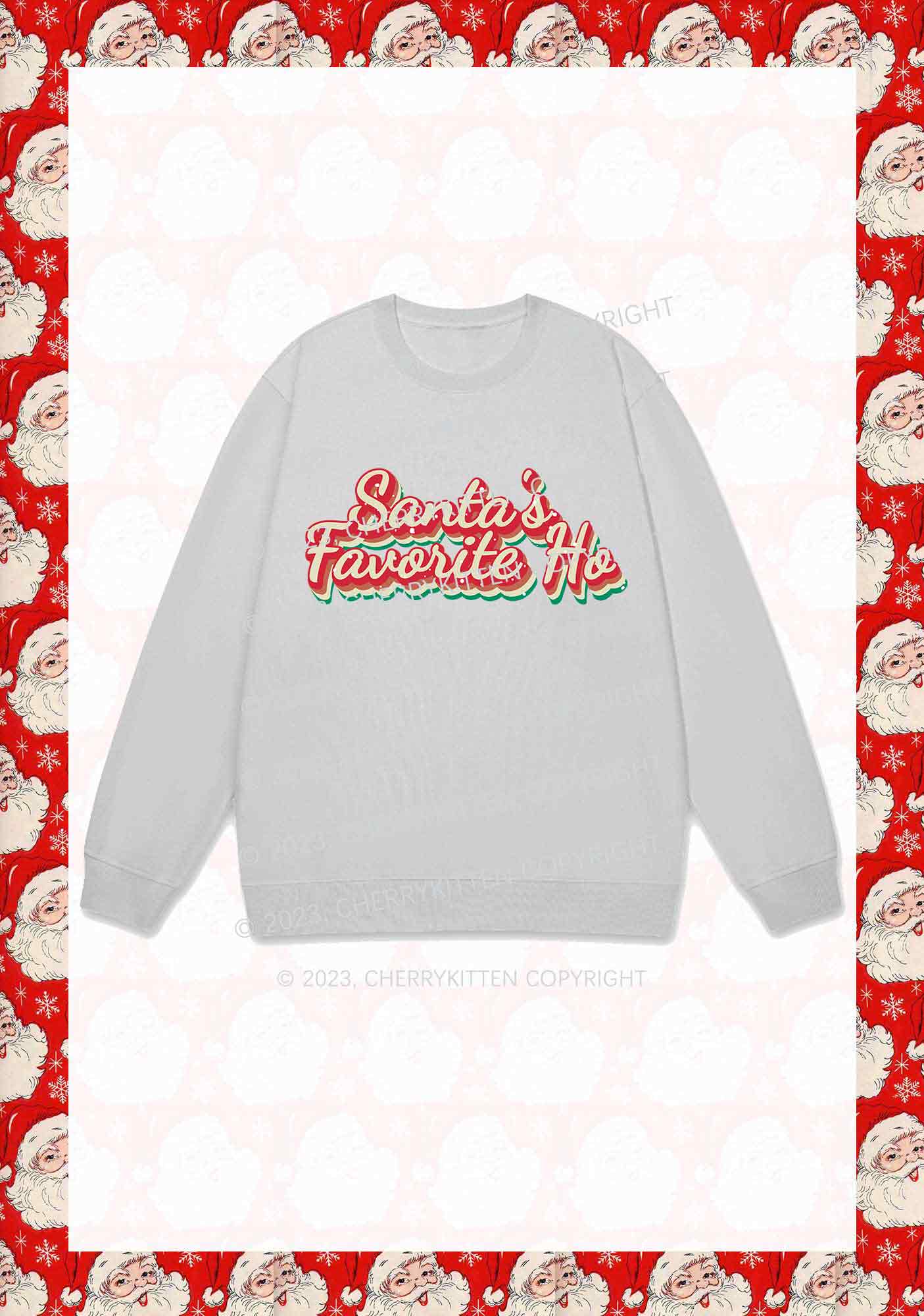 Santa's Favorite Ho Christmas Y2K Sweatshirt Cherrykitten - Image 5