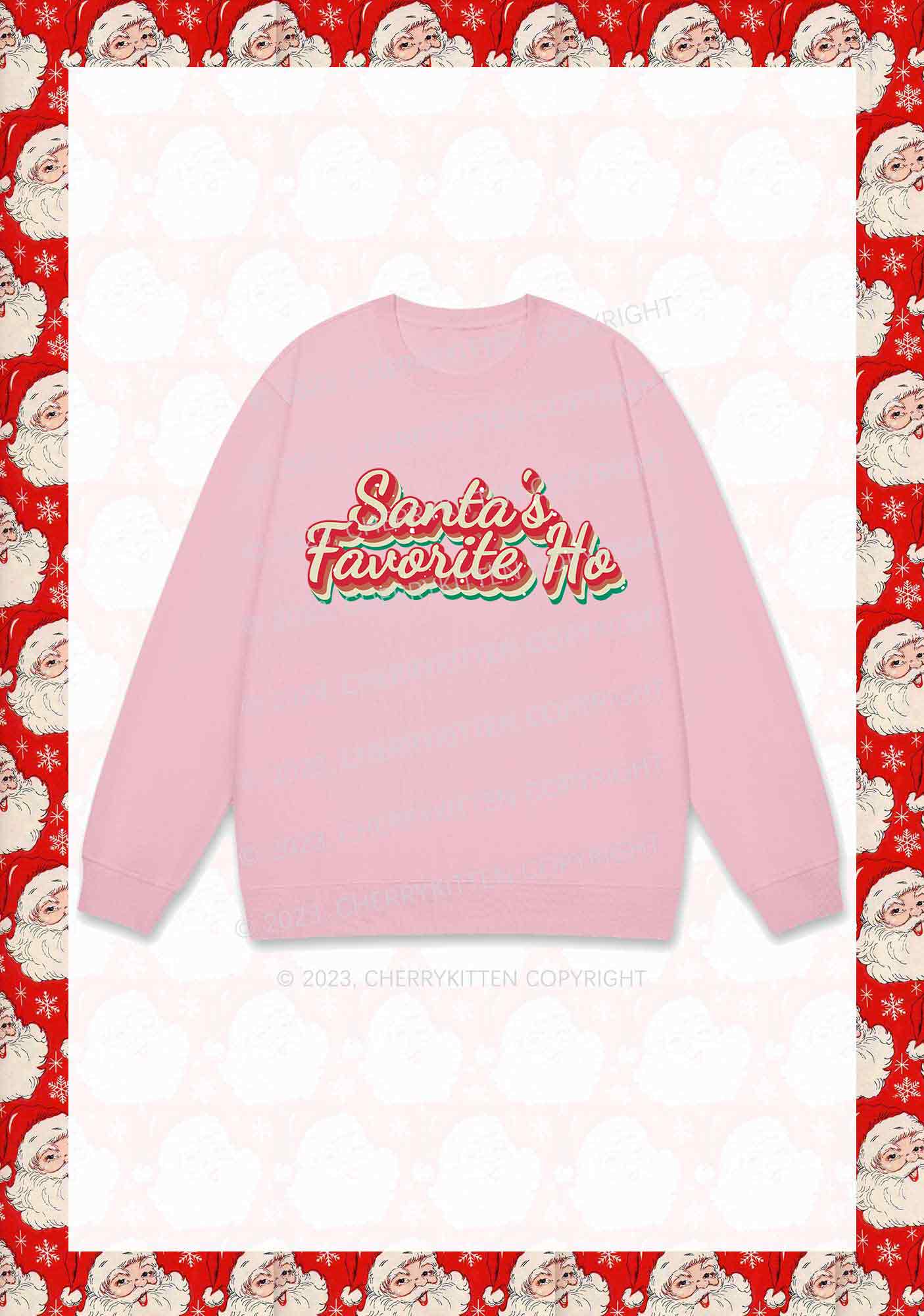 Santa's Favorite Ho Christmas Y2K Sweatshirt Cherrykitten - Image 6