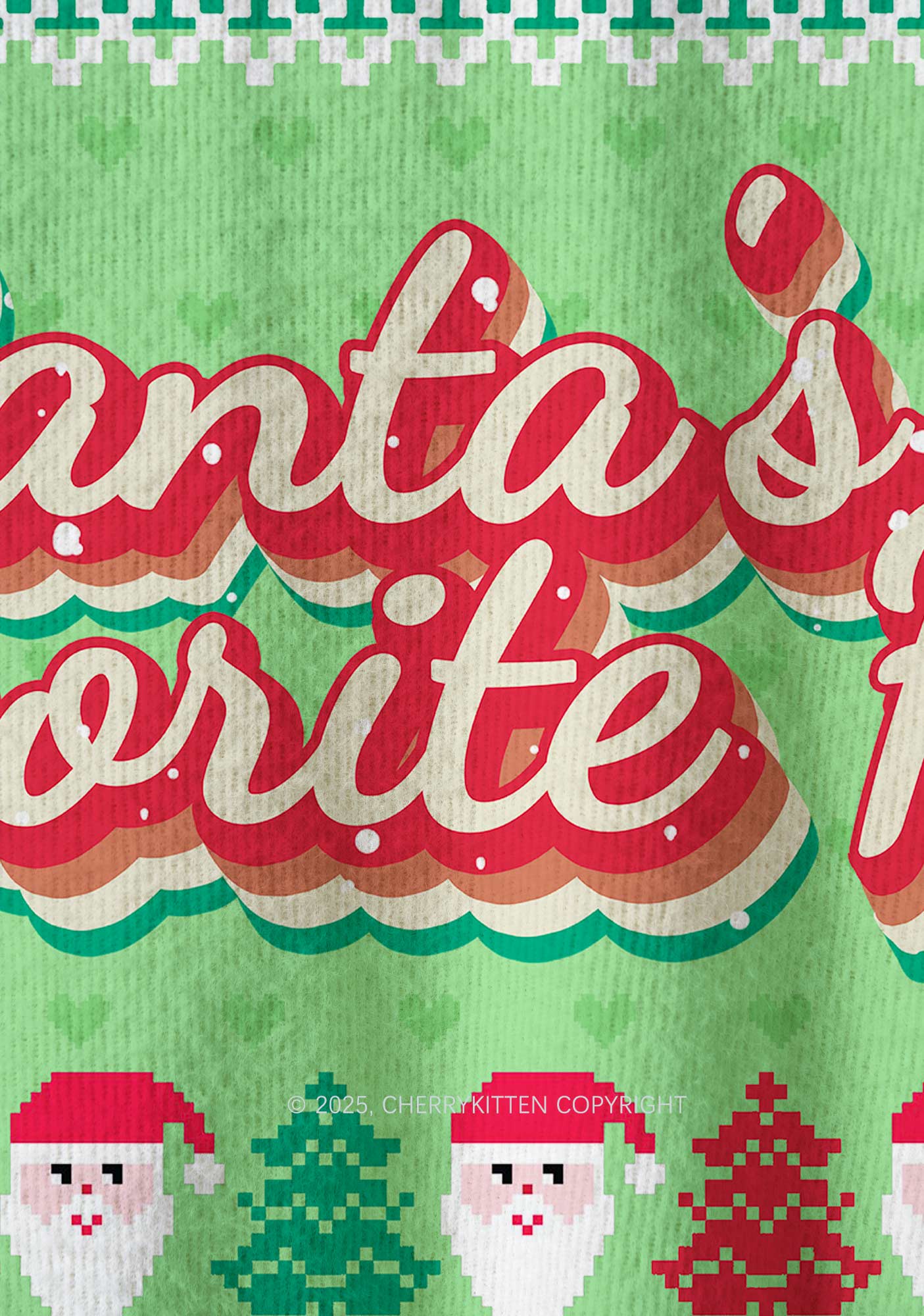 Santas Favorite Ho Y2K Christmas Knit Sweatshirt Cherrykitten - Image 6