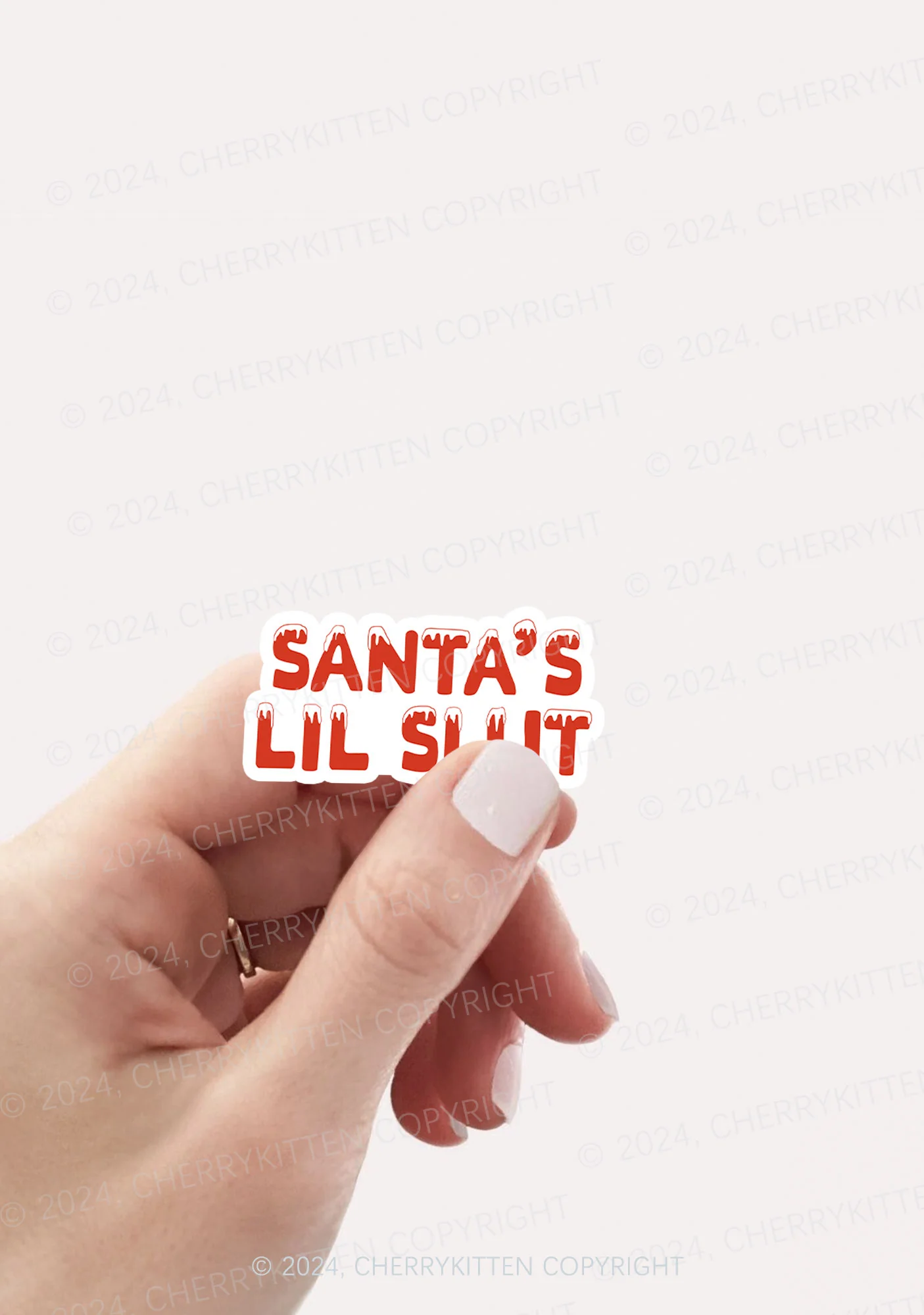 Santas Lil Slxt Christmas 1Pc Y2K Sticker Cherrykitten - Image 2