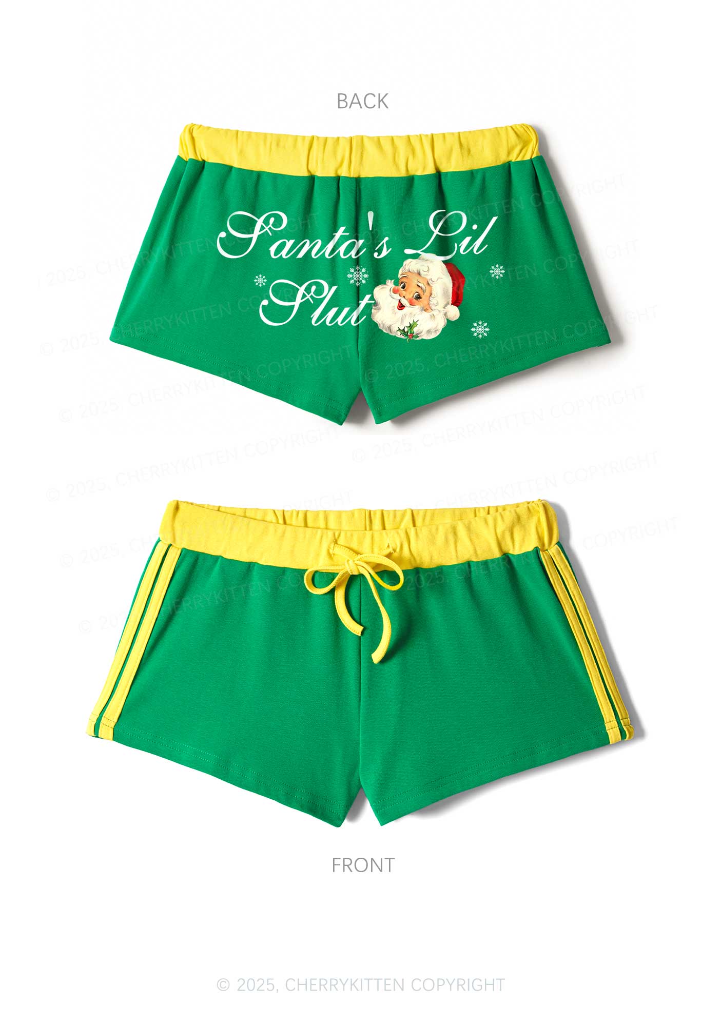 Santas Lil Slxt Christmas Y2K Drawstring Mini Shorts Cherrykitten - Image 3