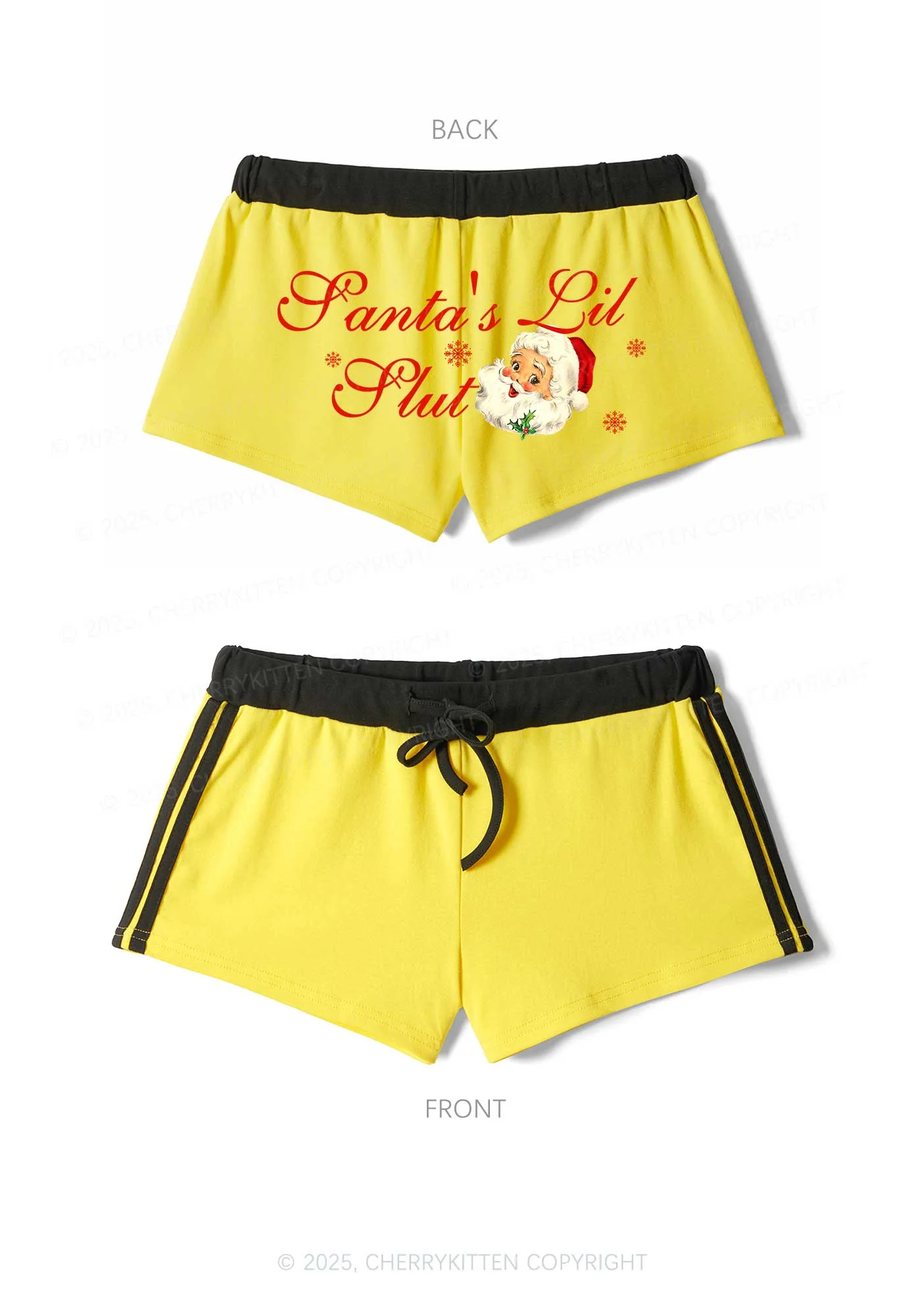 Santas Lil Slxt Christmas Y2K Drawstring Mini Shorts Cherrykitten - Image 4