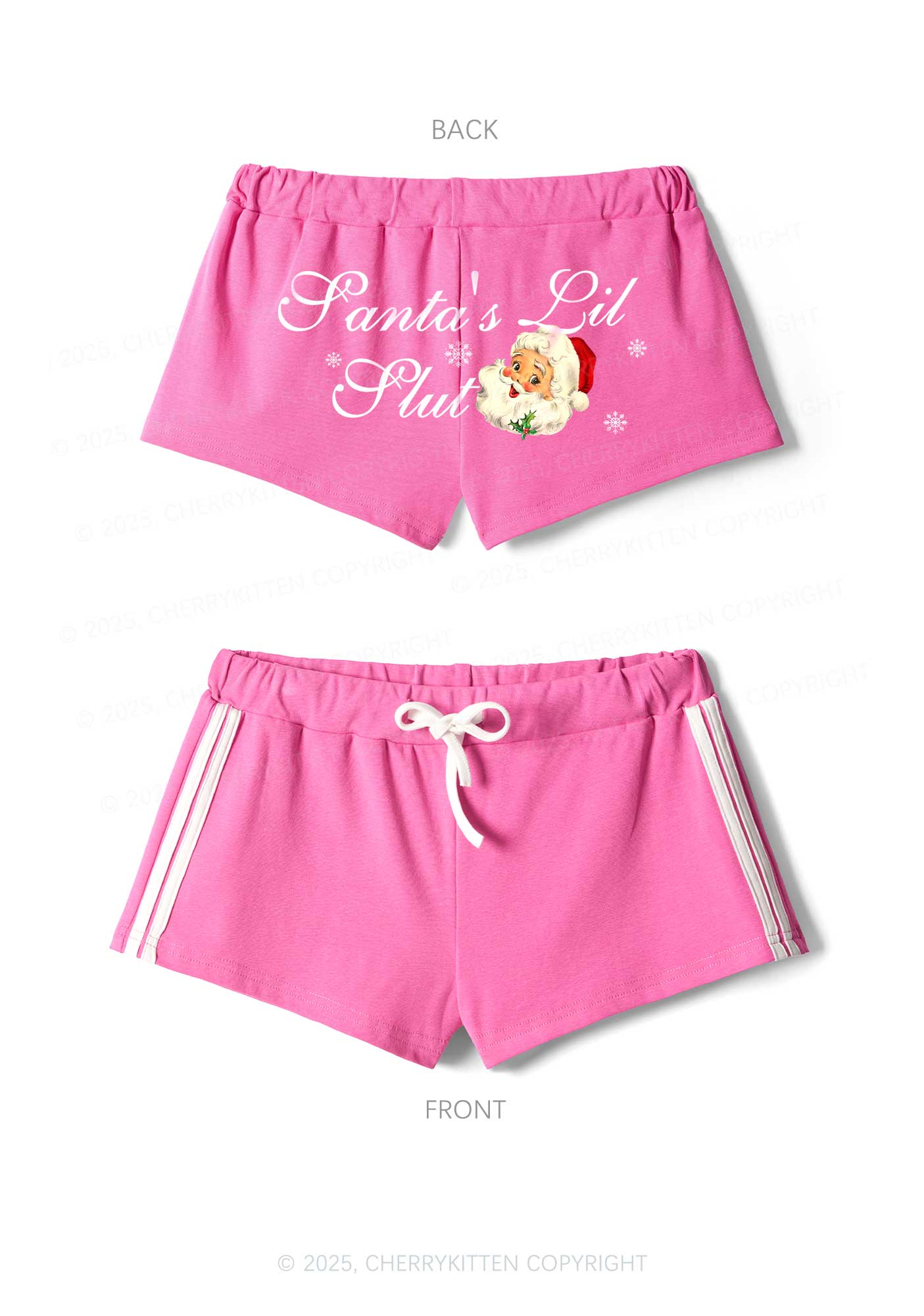 Santas Lil Slxt Christmas Y2K Drawstring Mini Shorts Cherrykitten - Image 5