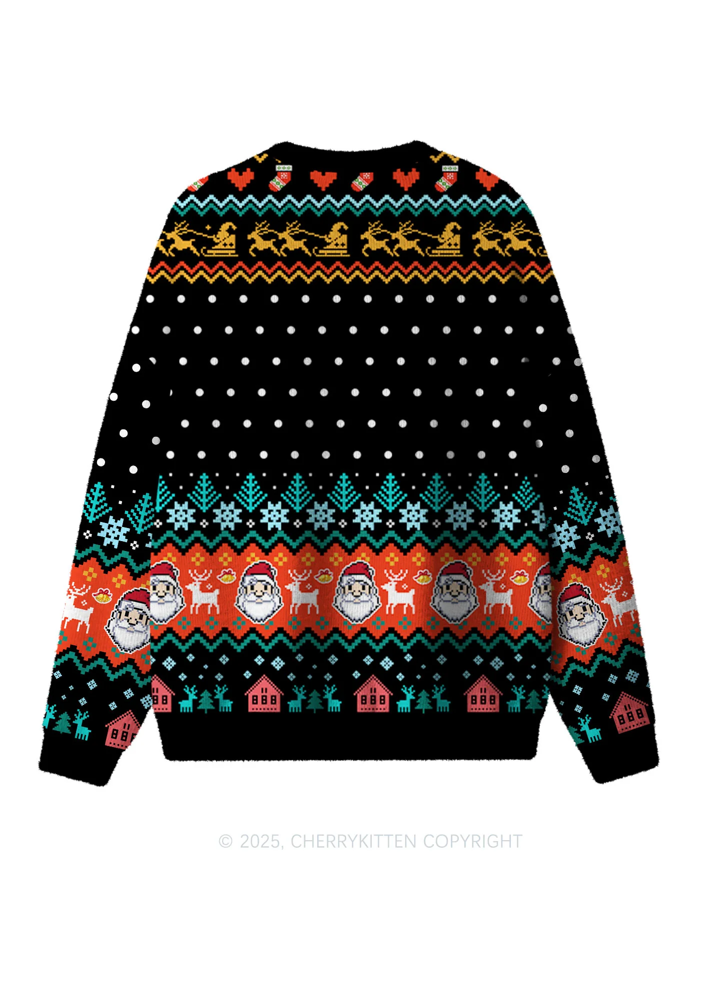 Santas Lil Slxt Y2K Christmas Knit Sweatshirt Cherrykitten - Image 2