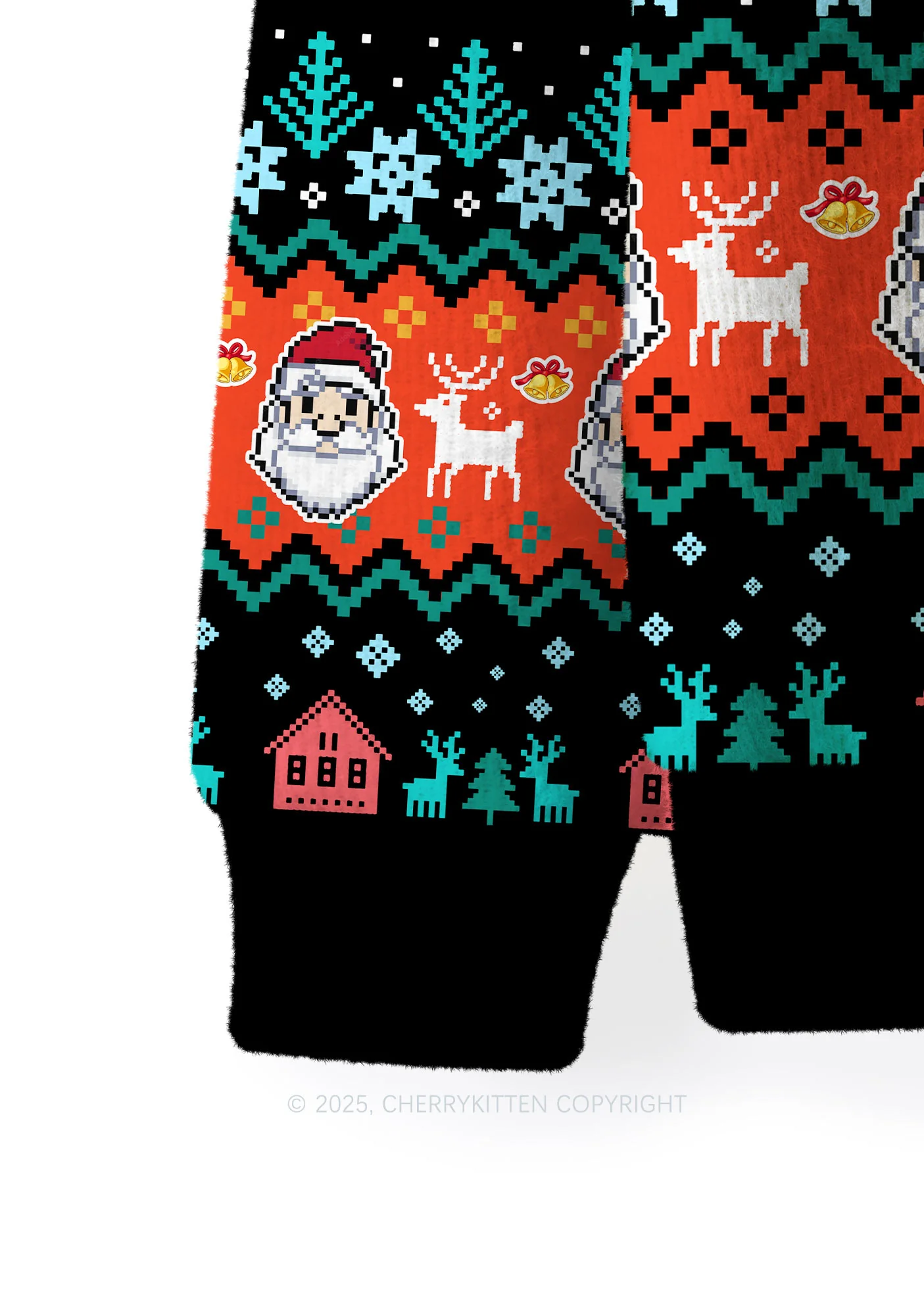 Santas Lil Slxt Y2K Christmas Knit Sweatshirt Cherrykitten - Image 3