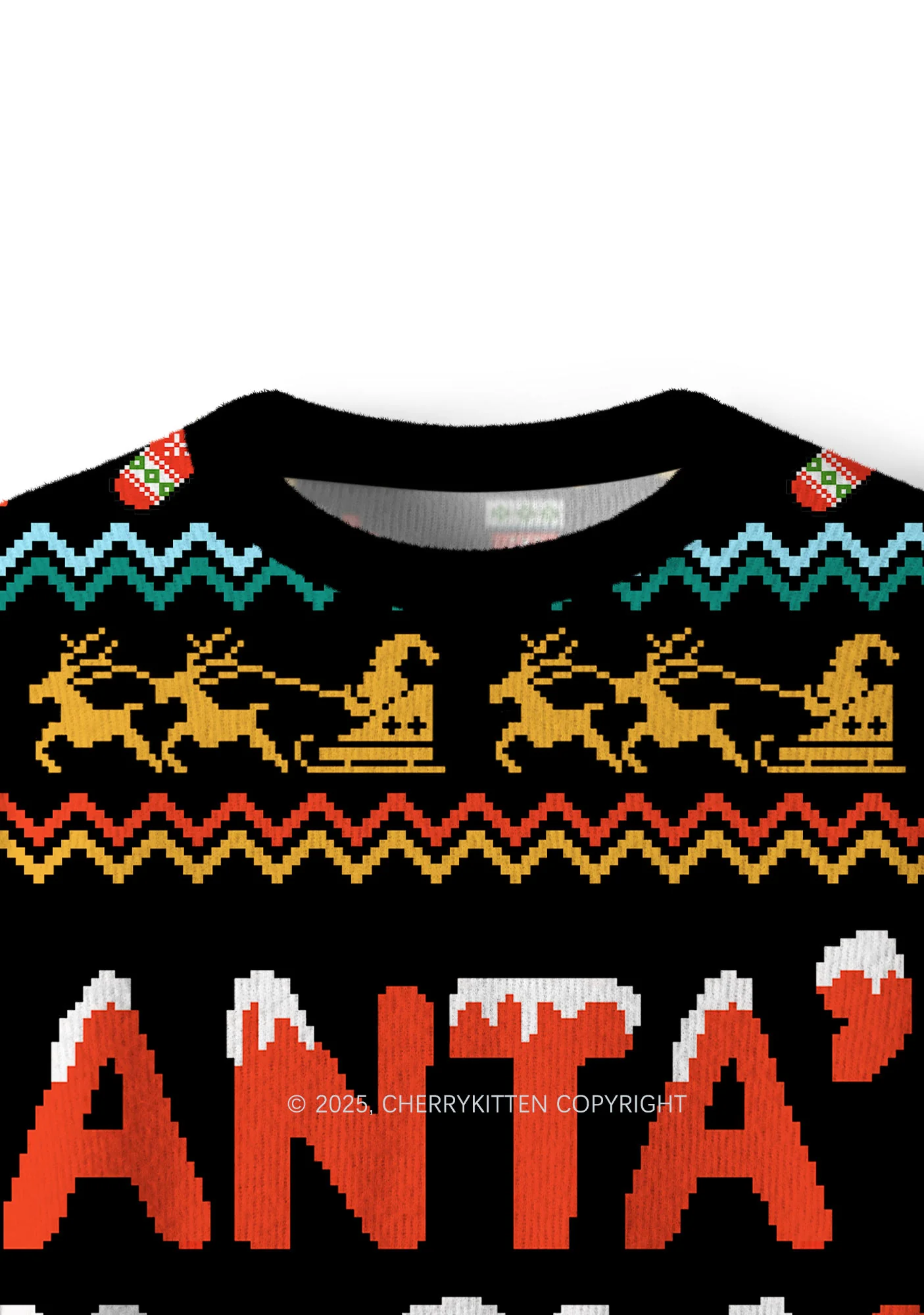 Santas Lil Slxt Y2K Christmas Knit Sweatshirt Cherrykitten - Image 4