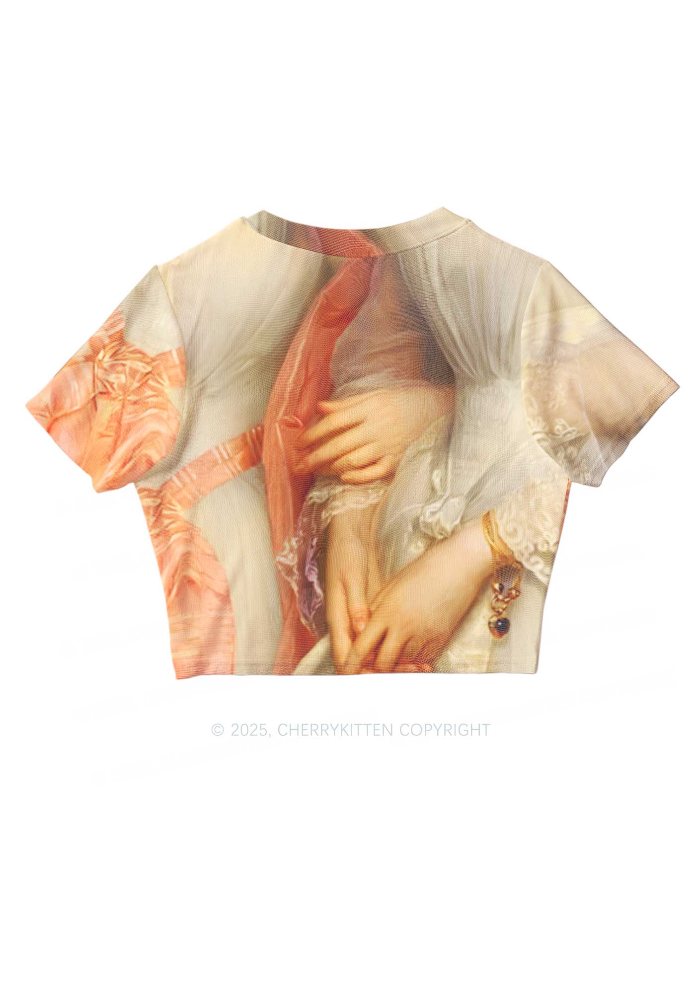 Sapphic Hands Pride Y2K Mesh Crop Top Cherrykitten - Image 3