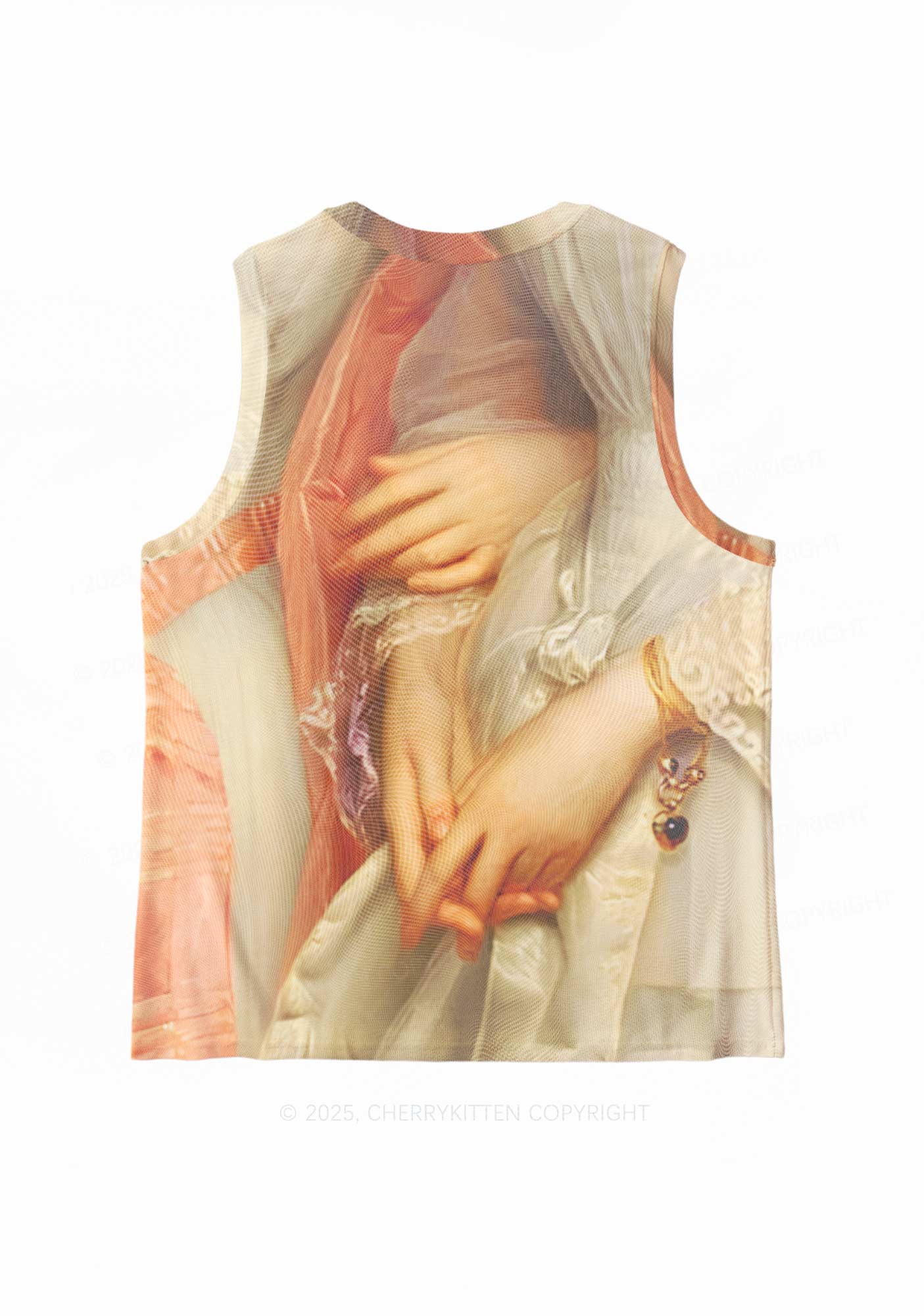Sapphic Hands Pride Y2K Mesh Muscle Tank Cherrykitten - Image 3