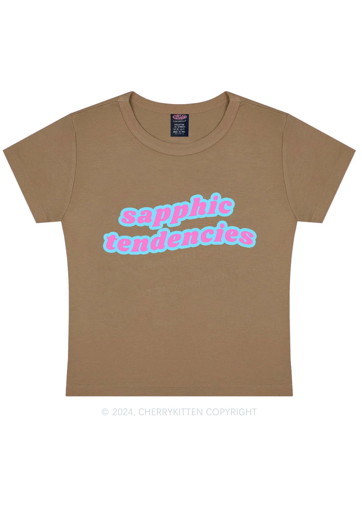 Sapphic Tendencies Y2K Baby Tee Cherrykitten - Image 11