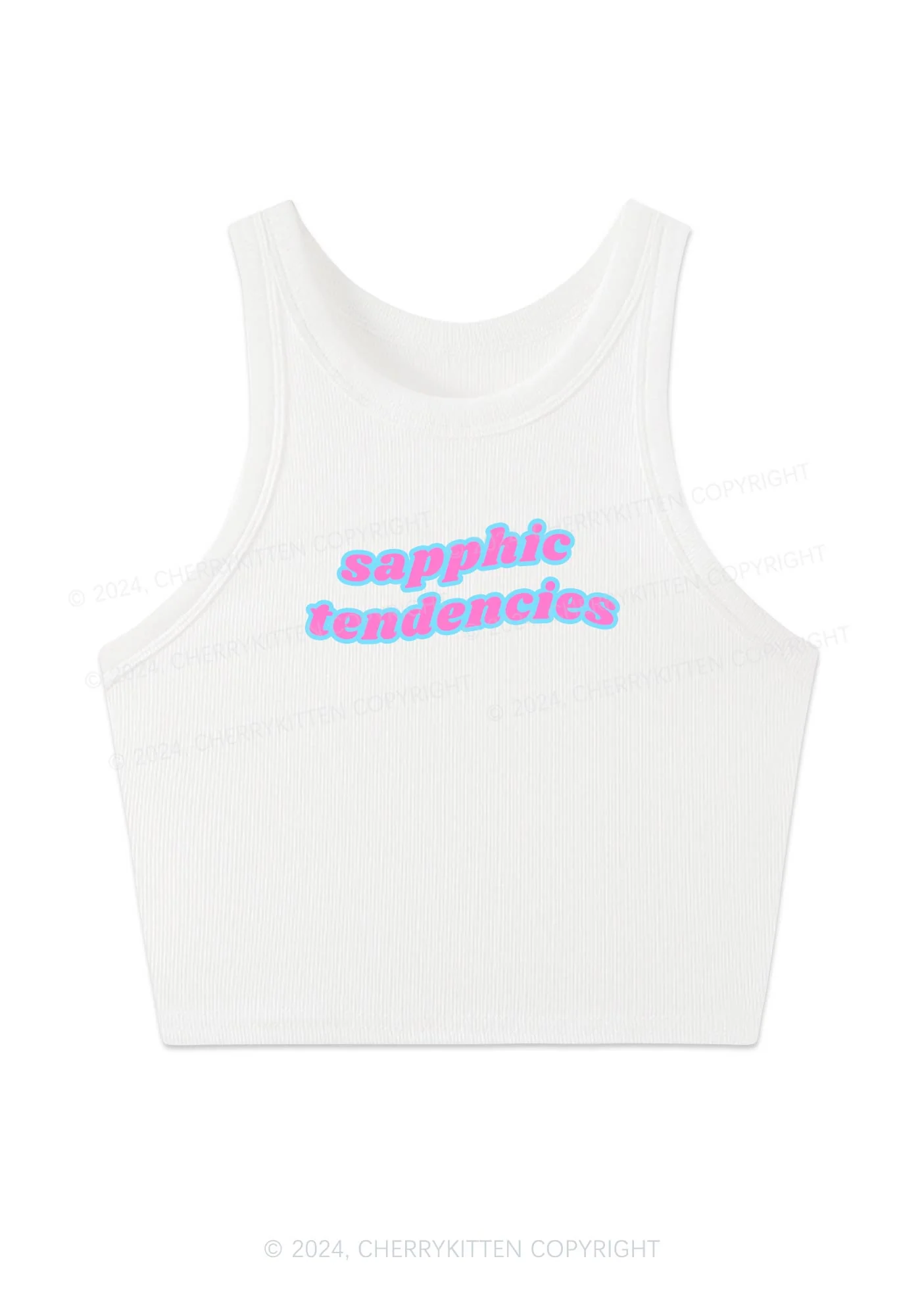 Sapphic Tendencies Y2K Crop Tank Top Cherrykitten - Image 3