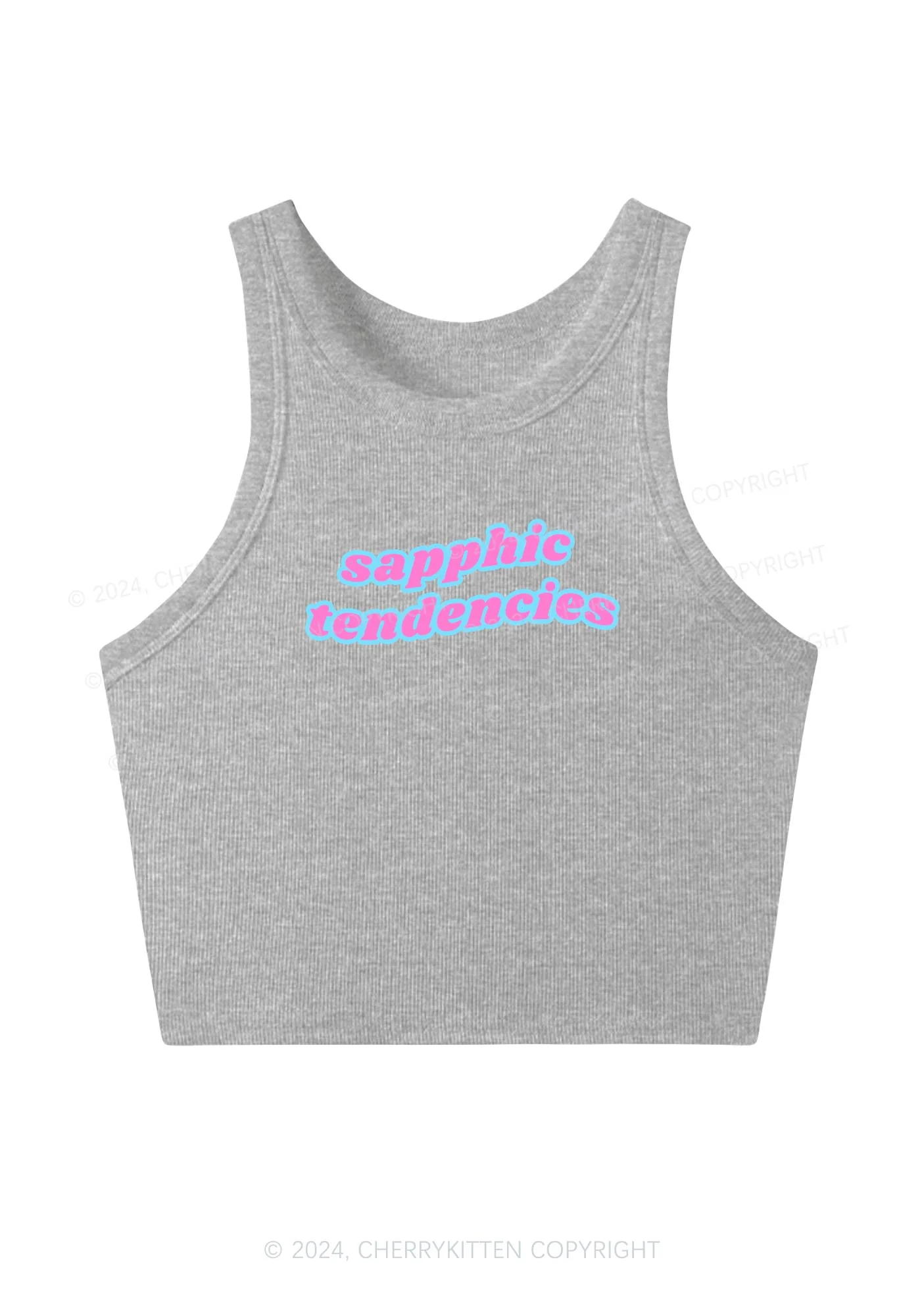 Sapphic Tendencies Y2K Crop Tank Top Cherrykitten - Image 4