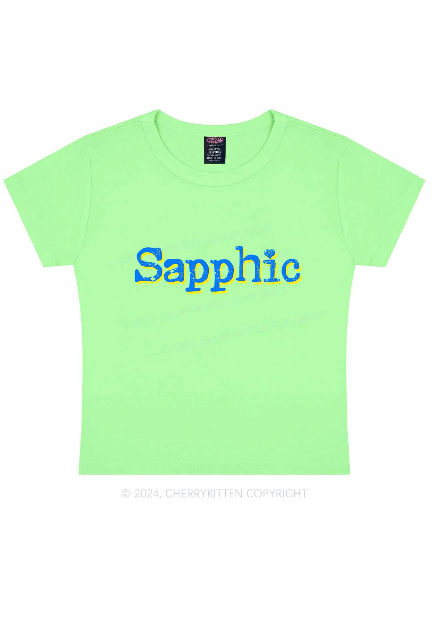 Sapphic Y2K Baby Tee Cherrykitten - Image 10