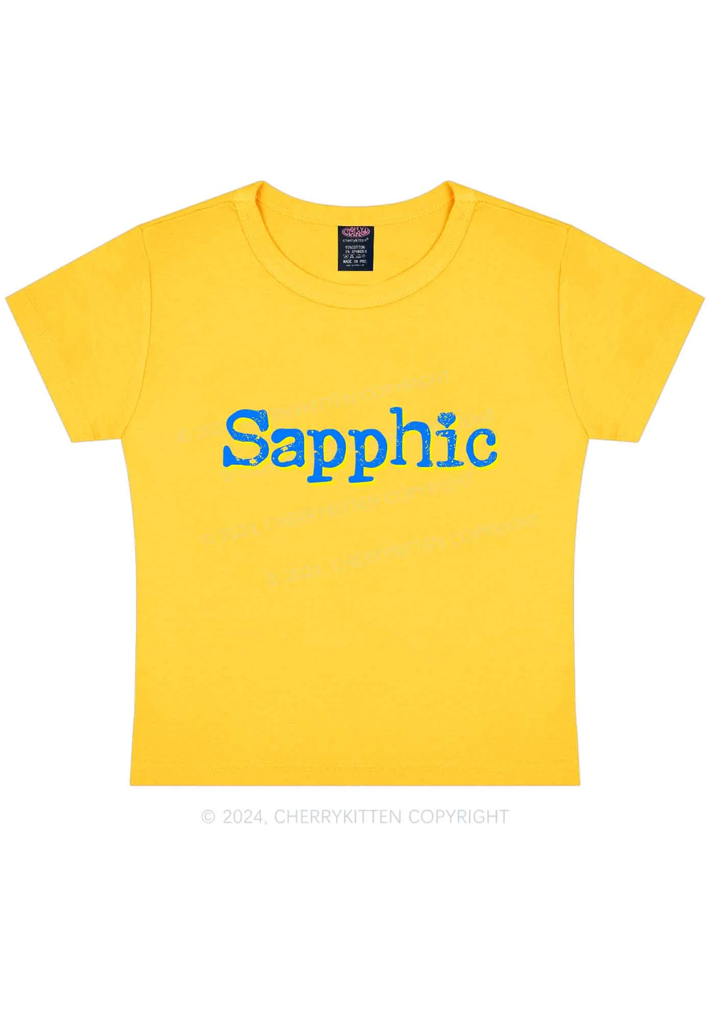 Sapphic Y2K Baby Tee Cherrykitten - Image 2