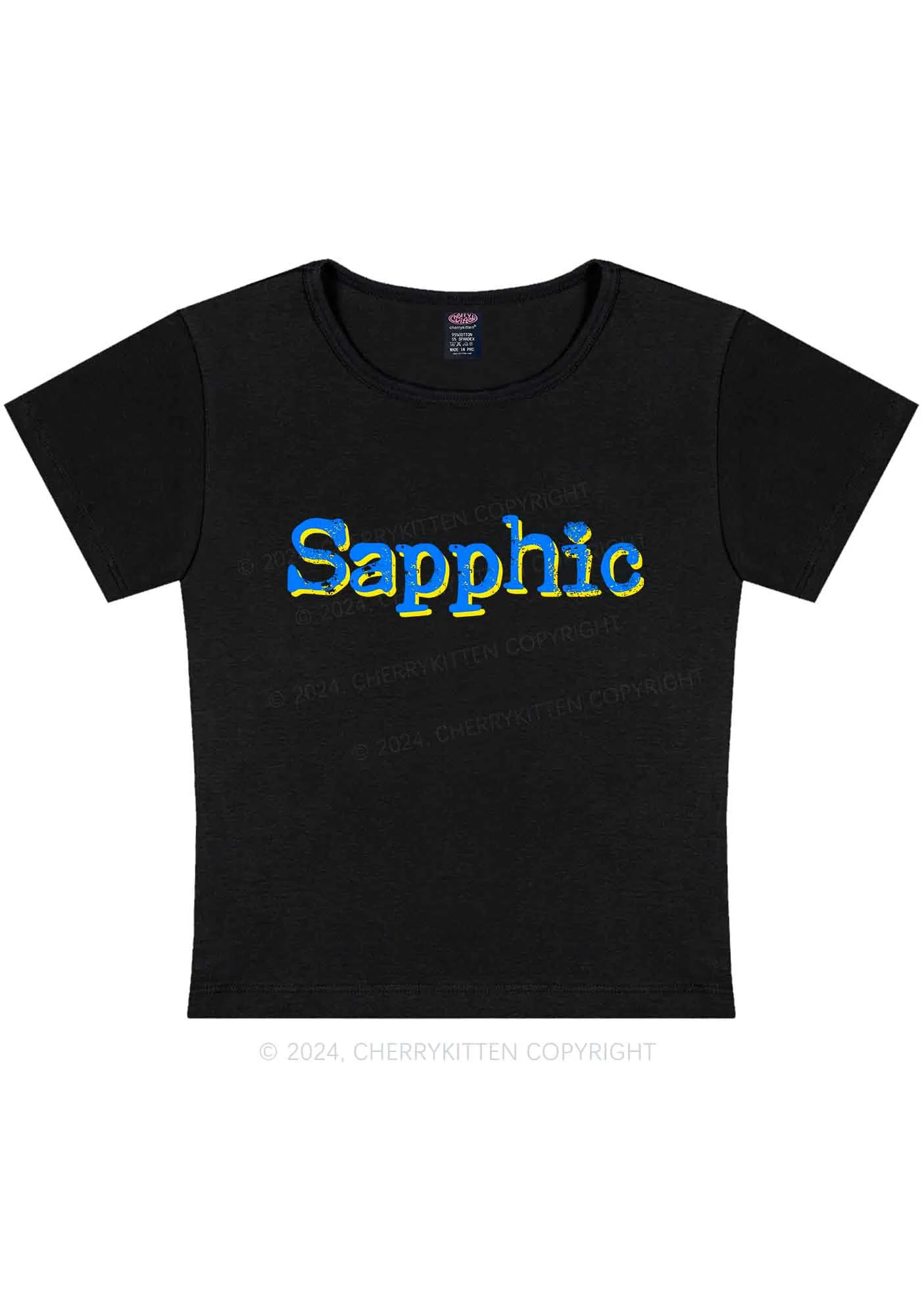 Sapphic Y2K Baby Tee Cherrykitten - Image 5