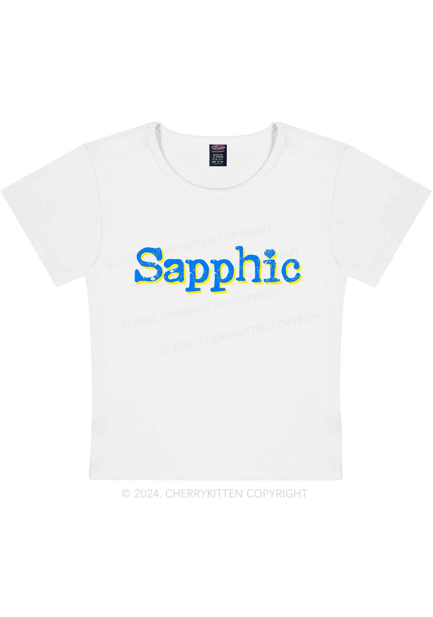 Sapphic Y2K Baby Tee Cherrykitten - Image 6