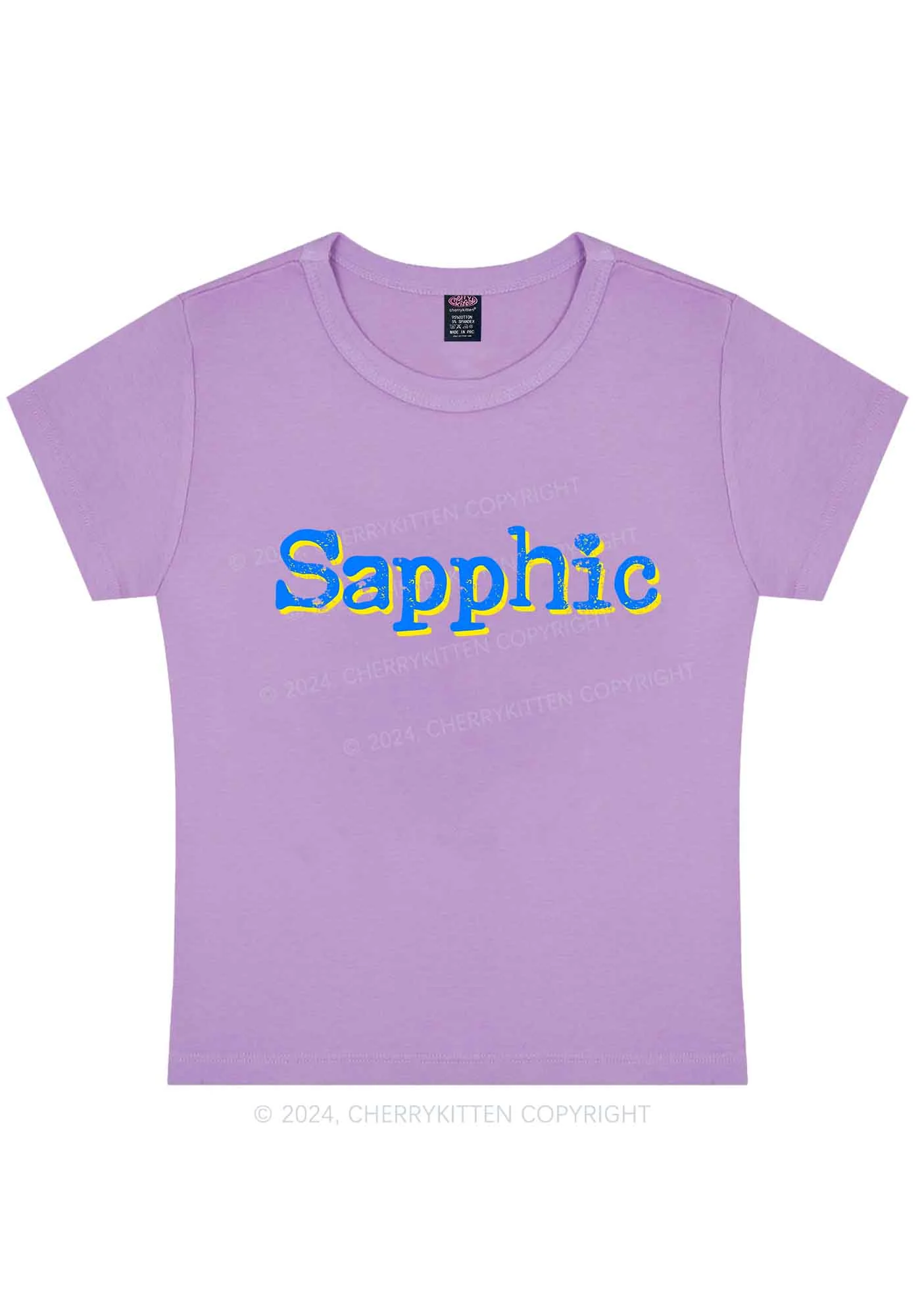 Sapphic Y2K Baby Tee Cherrykitten - Image 7