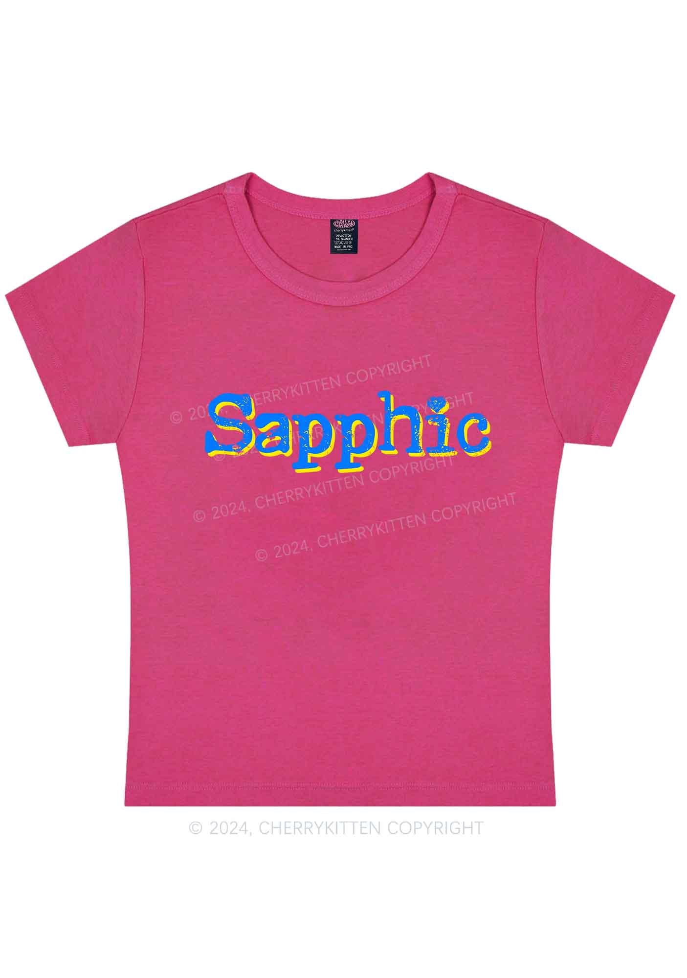 Sapphic Y2K Baby Tee Cherrykitten - Image 8