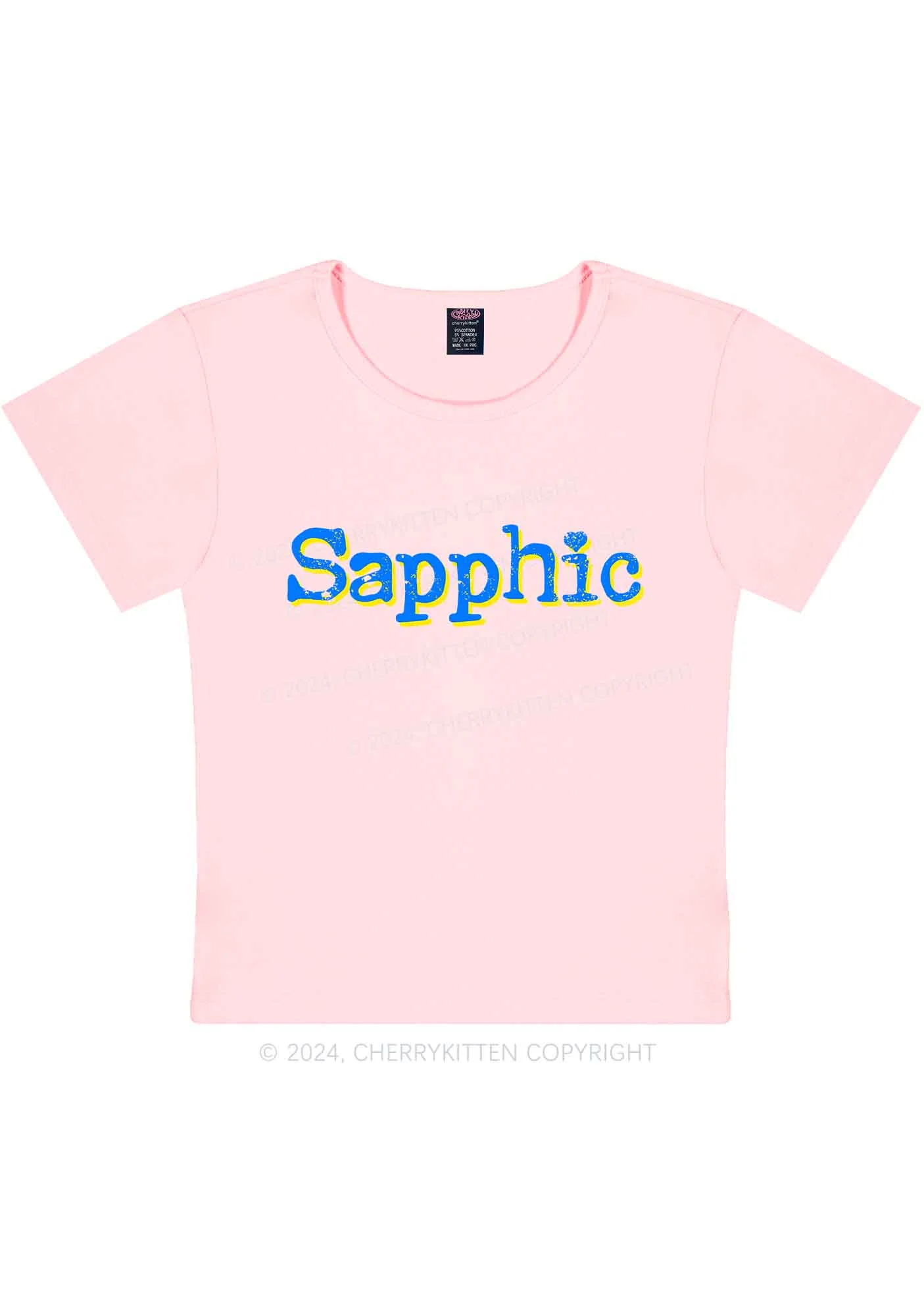 Sapphic Y2K Baby Tee Cherrykitten - Image 9