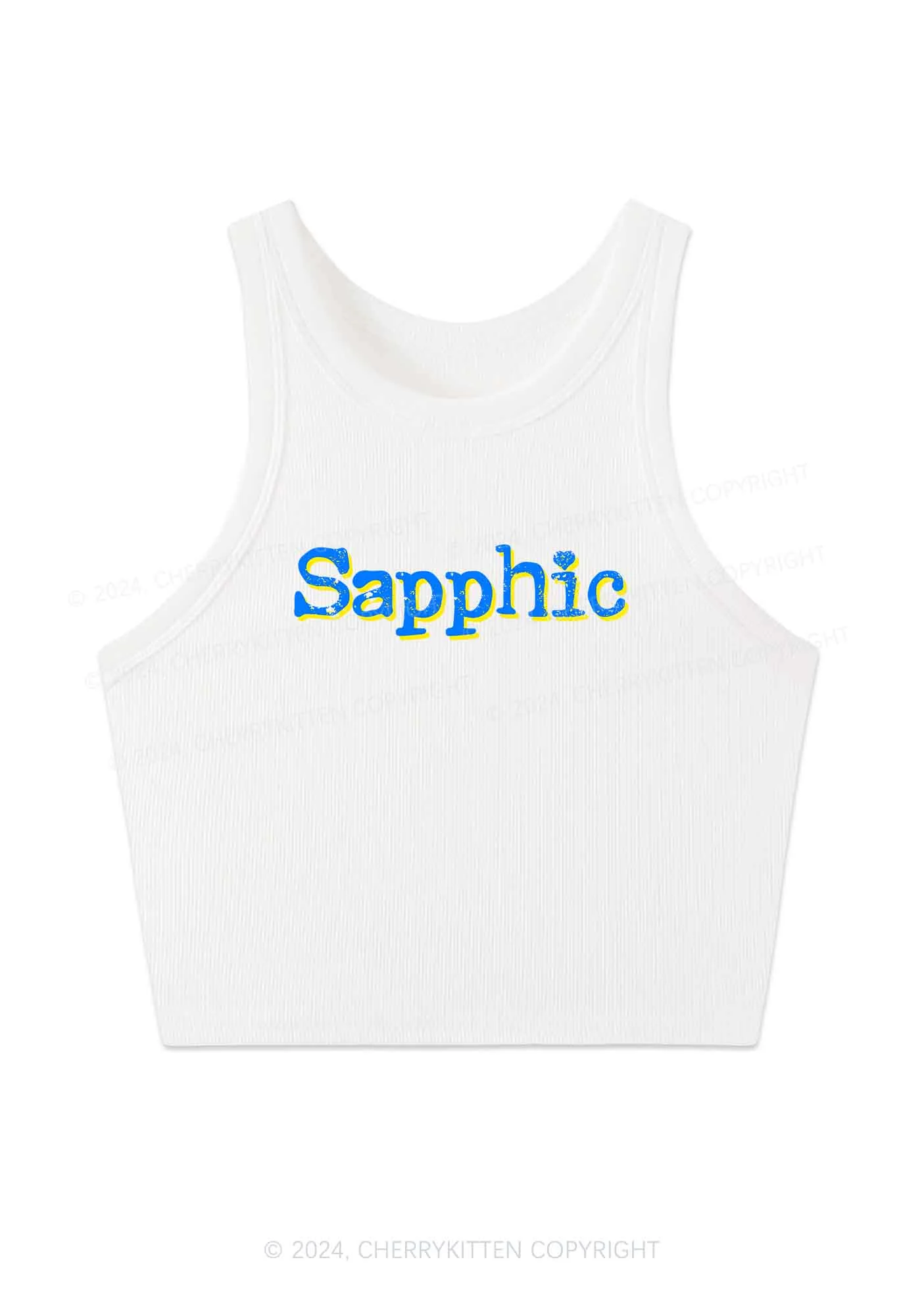Sapphic Y2K Crop Tank Top Cherrykitten - Image 2
