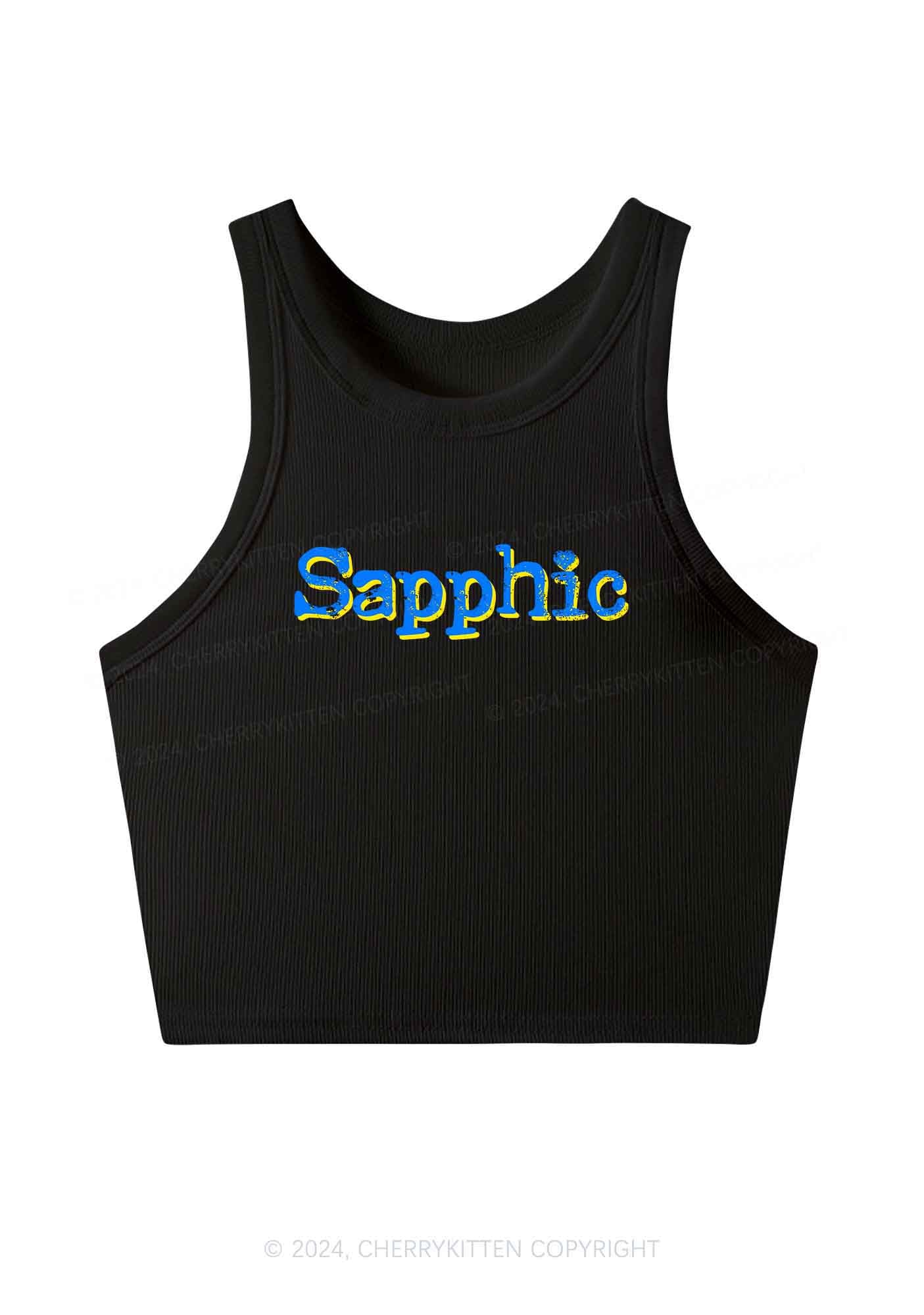 Sapphic Y2K Crop Tank Top Cherrykitten - Image 3
