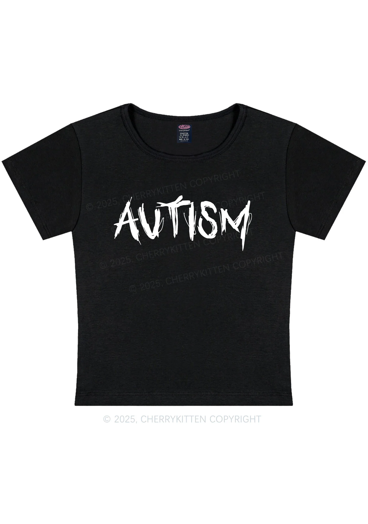 Satan Autism Y2K Baby Tee Cherrykitten - Image 3