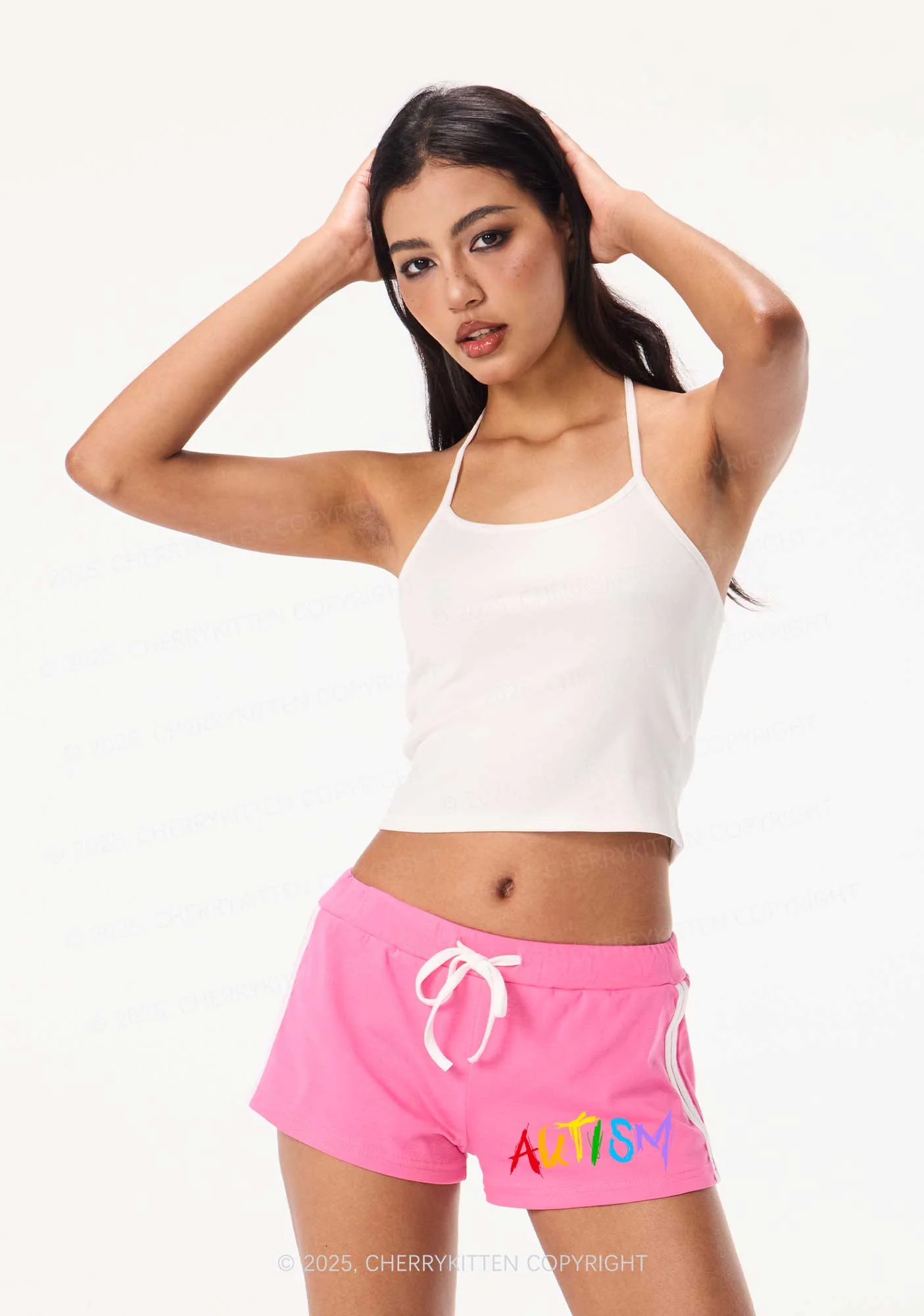 Satan Autism Y2K Drawstring Mini Shorts Cherrykitten - Image 3