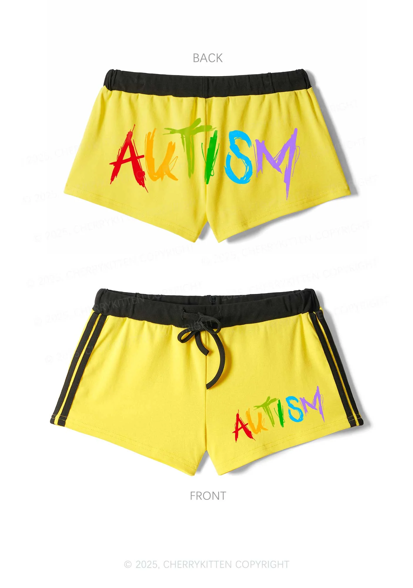 Satan Autism Y2K Drawstring Mini Shorts Cherrykitten - Image 4