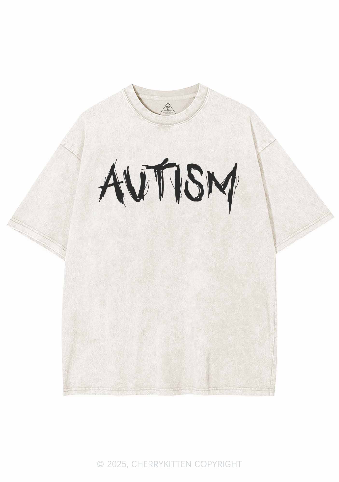Satan Autism Y2K Shirts Washed Tee Cherrykitten - Image 3