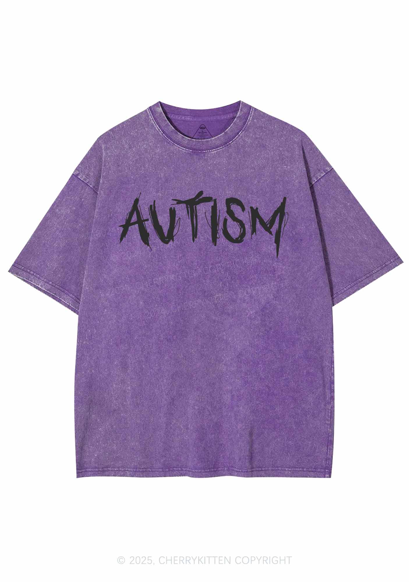 Satan Autism Y2K Shirts Washed Tee Cherrykitten - Image 5