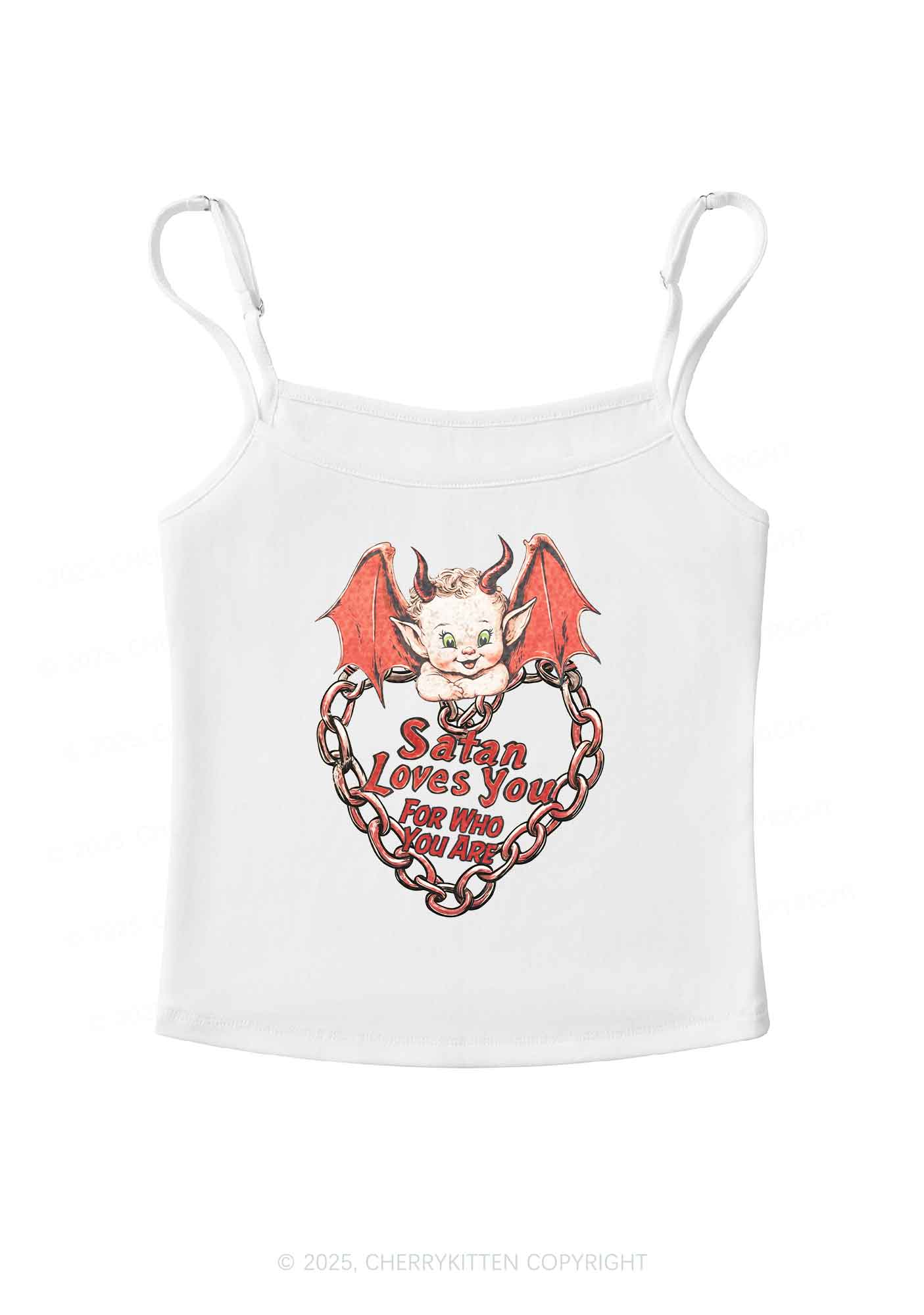 Satan Loves You Y2K Spaghetti Strap Cami Cherrykitten - Image 4